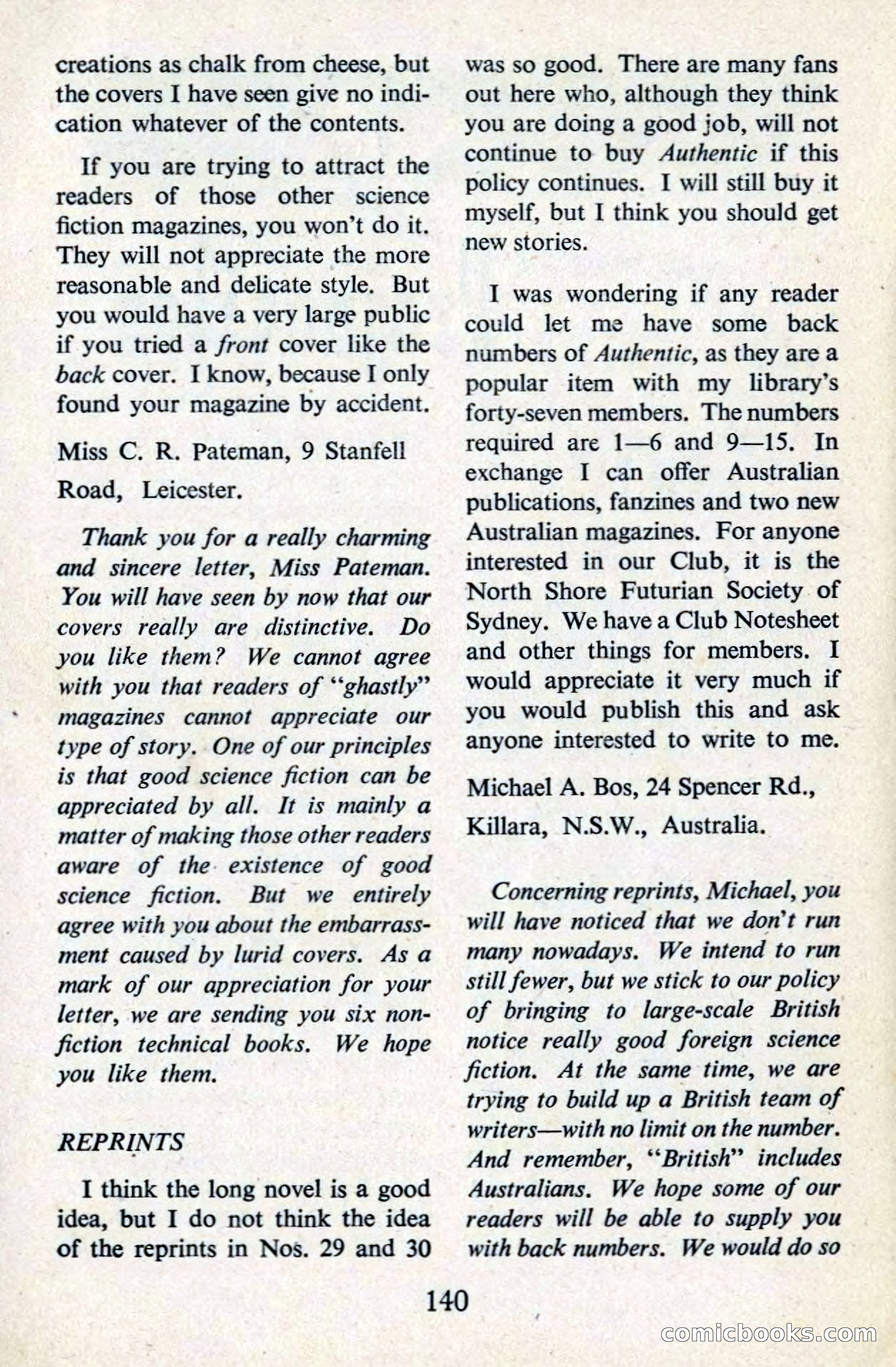 Authentic Science Fiction Monthly #39 — page 141 of 146