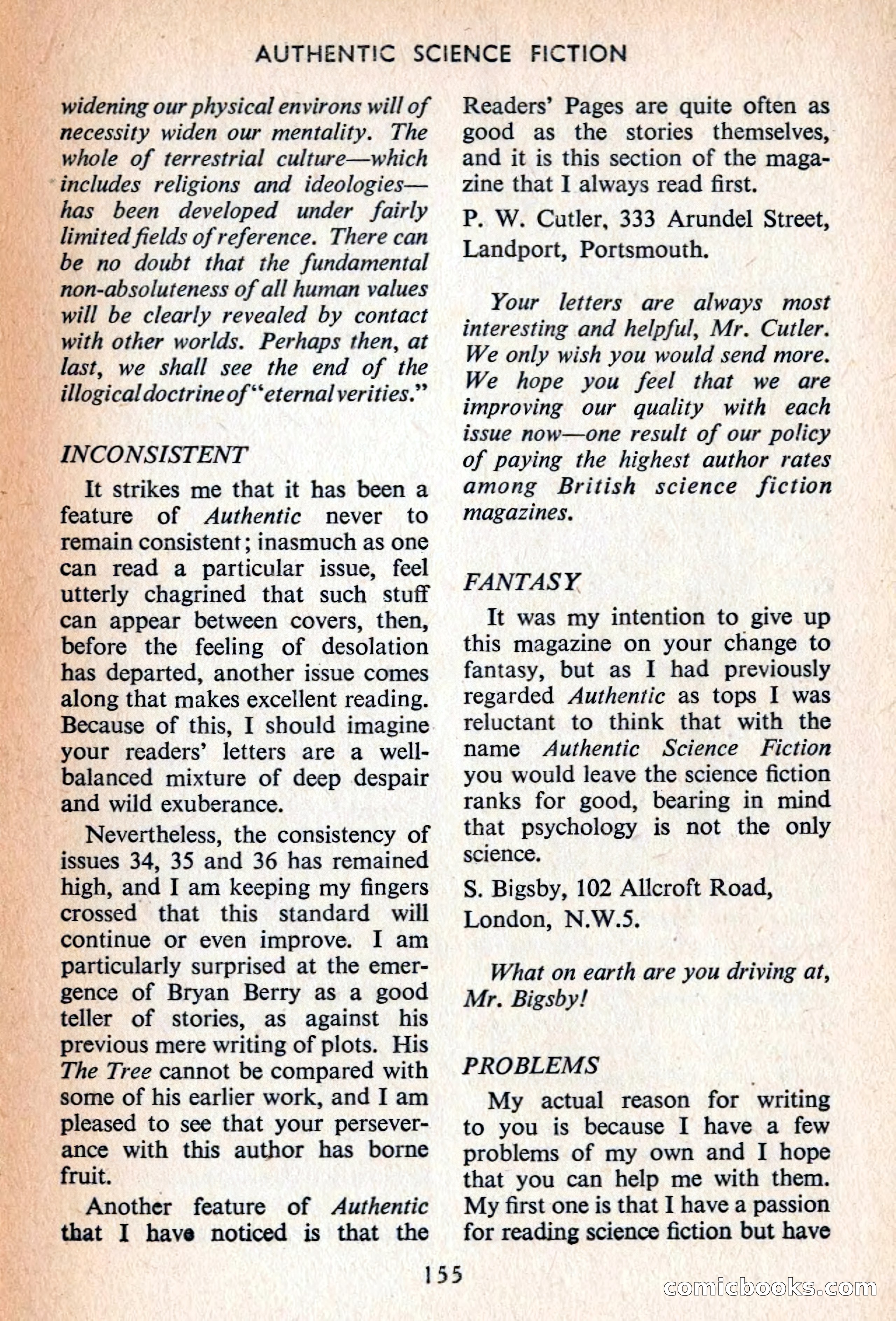 Authentic Science Fiction Monthly No. 42 — page 156 of 162