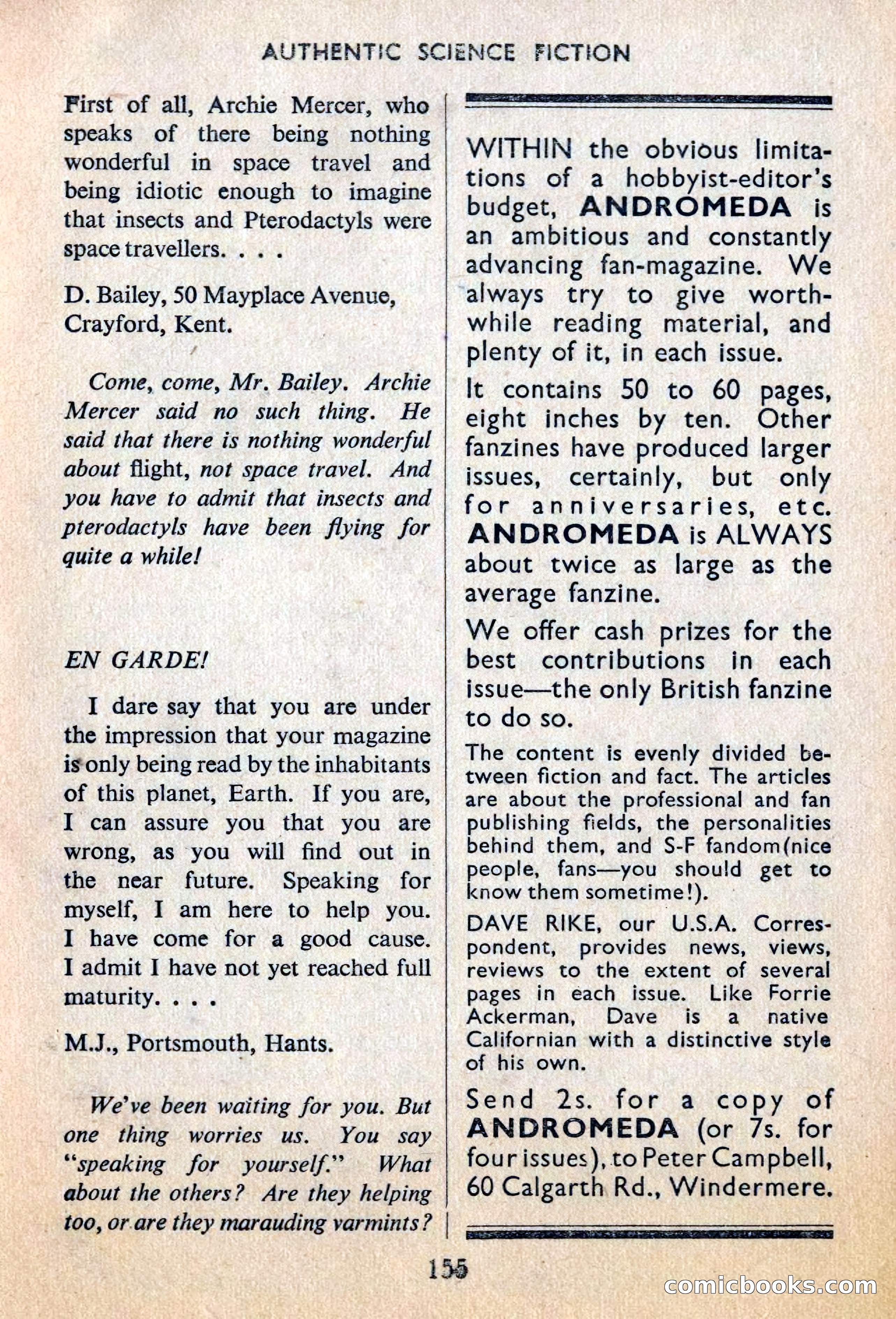Authentic Science Fiction Monthly No. 44 — page 156 of 162