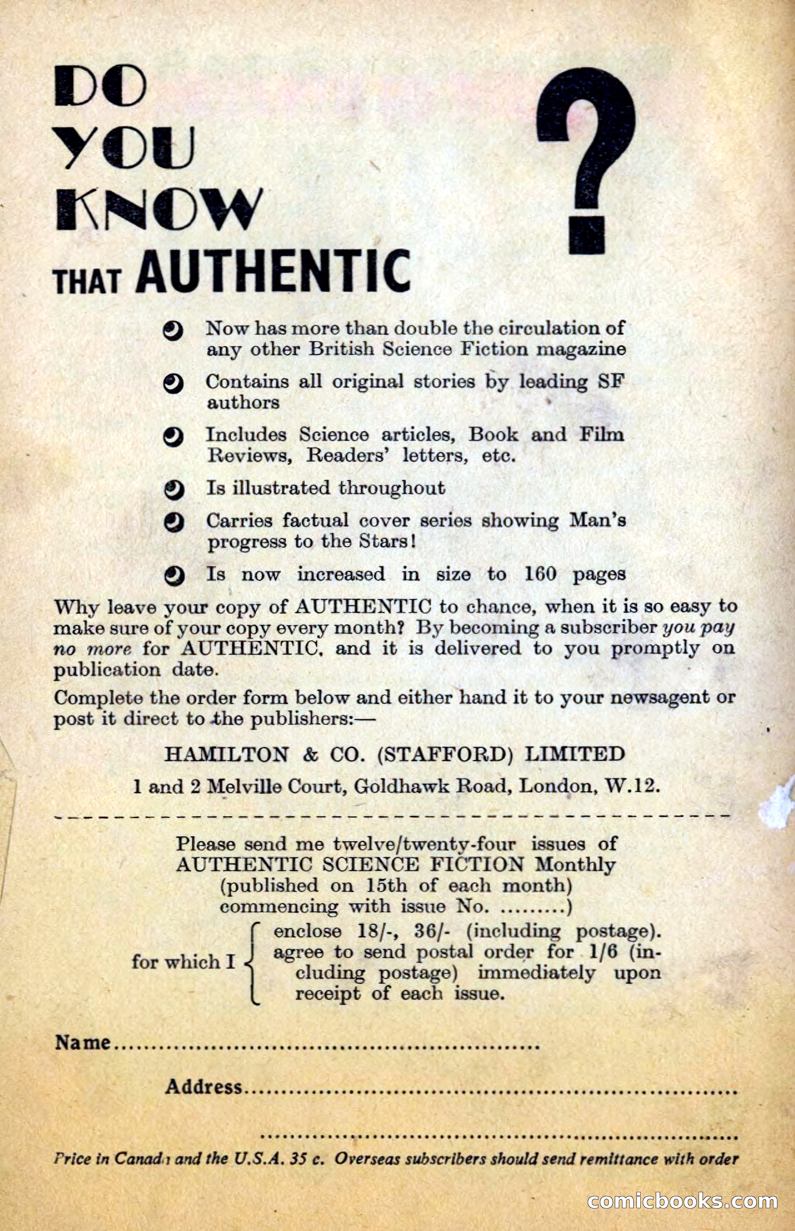 Authentic Science Fiction Monthly No. 44 — page 162 of 162
