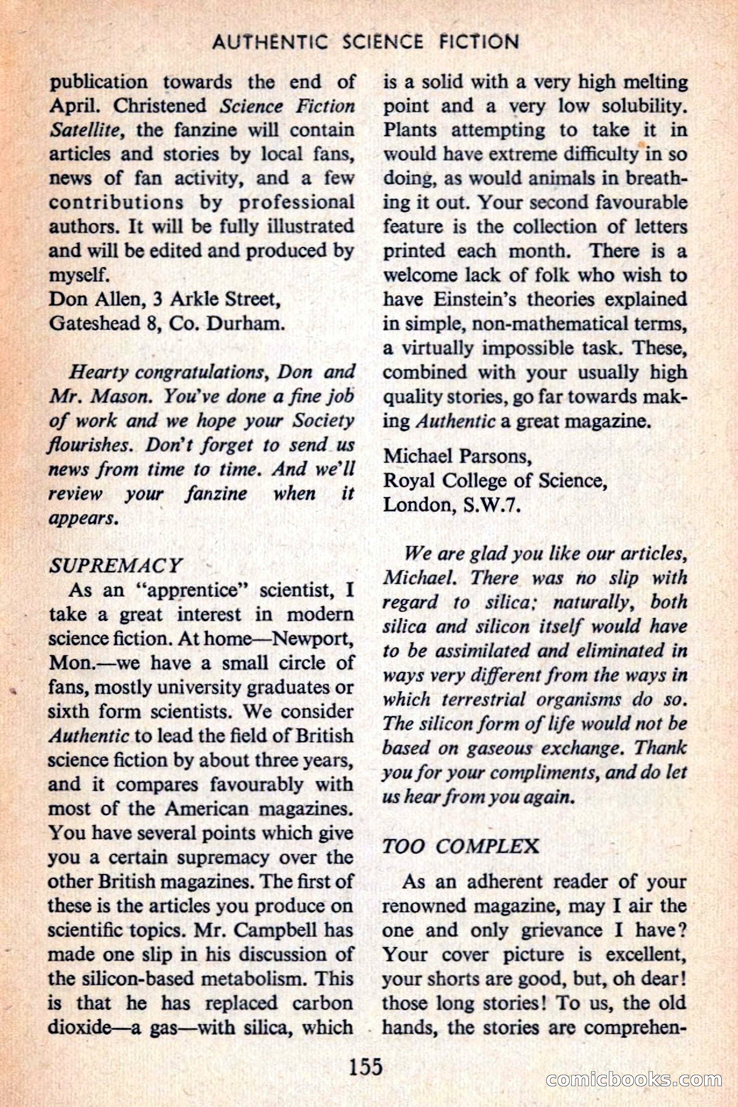 Authentic Science Fiction Monthly No. 46 — page 156 of 162
