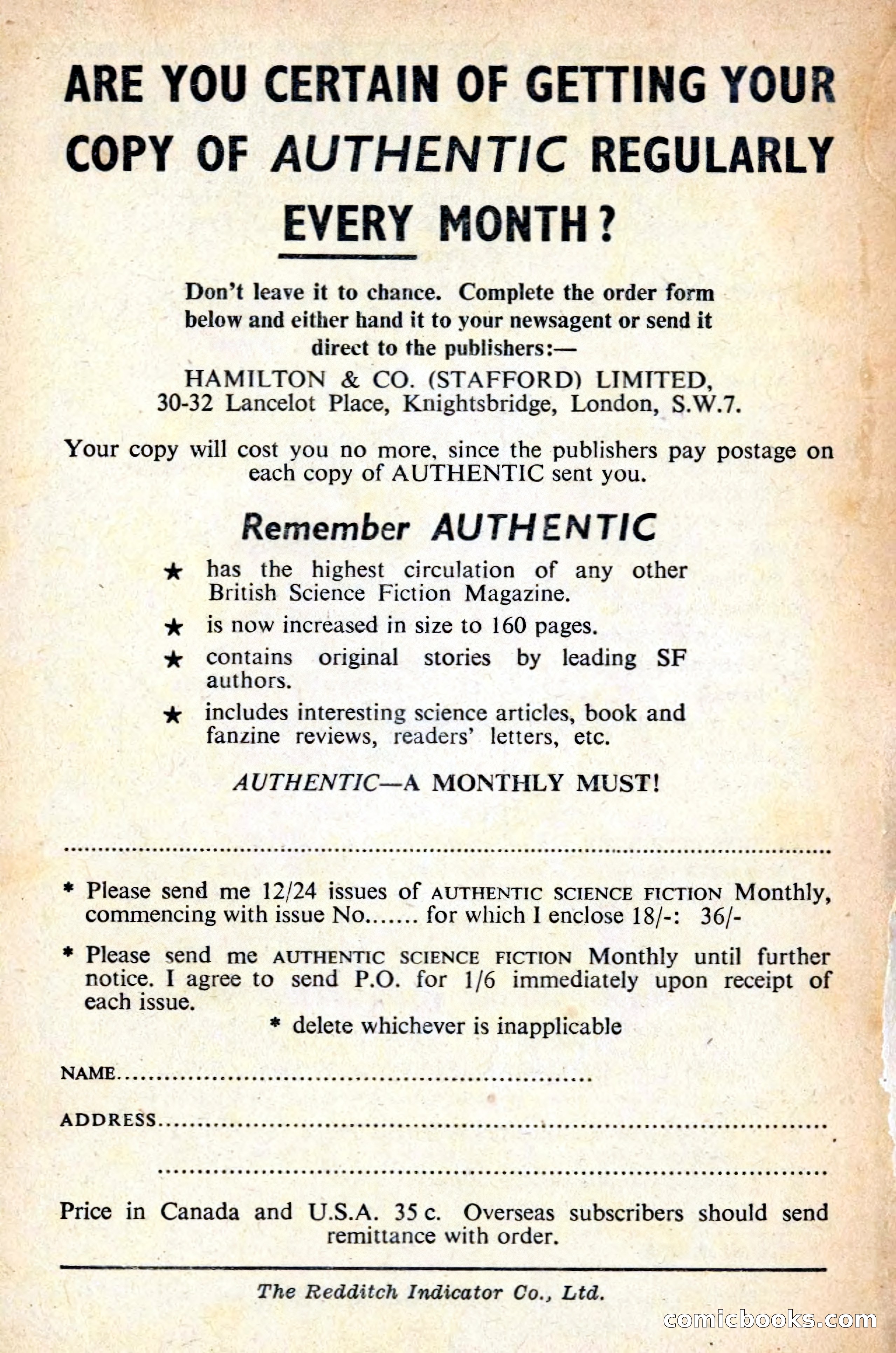 Authentic Science Fiction Monthly No. 46 — page 162 of 162