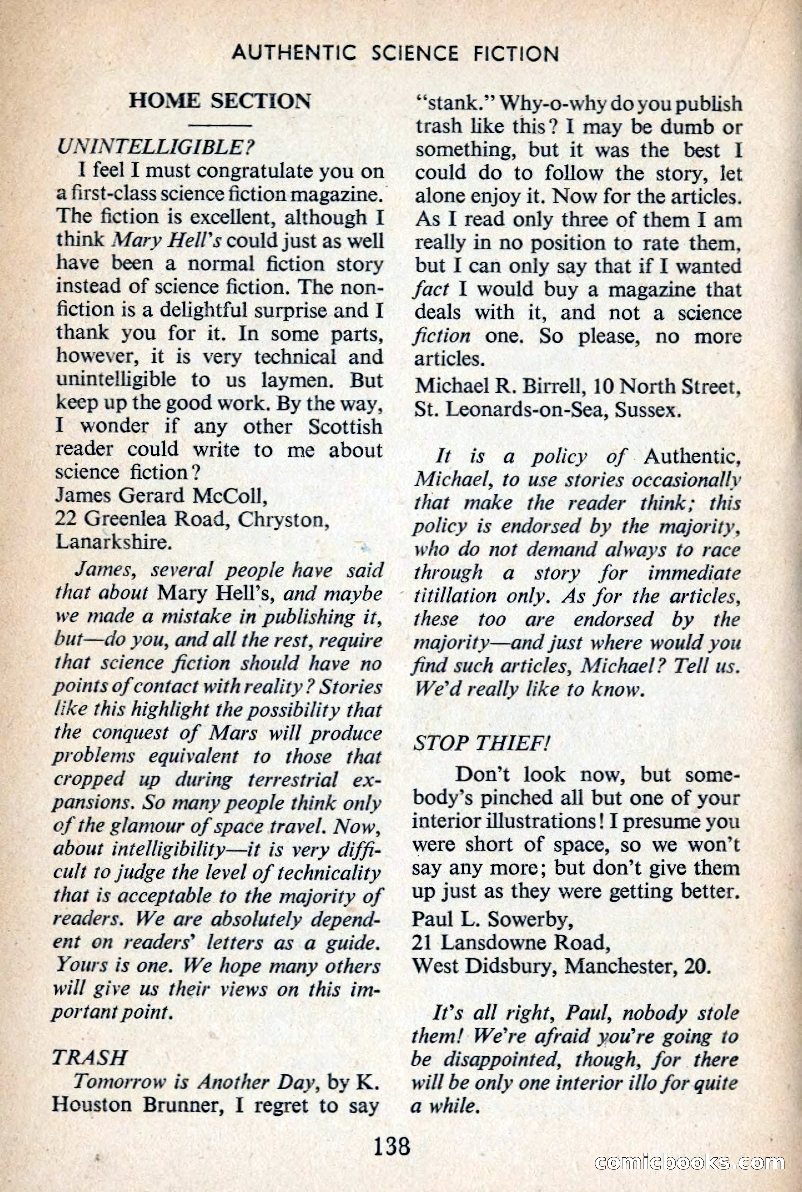Authentic Science Fiction Monthly No. 47 — page 139 of 146