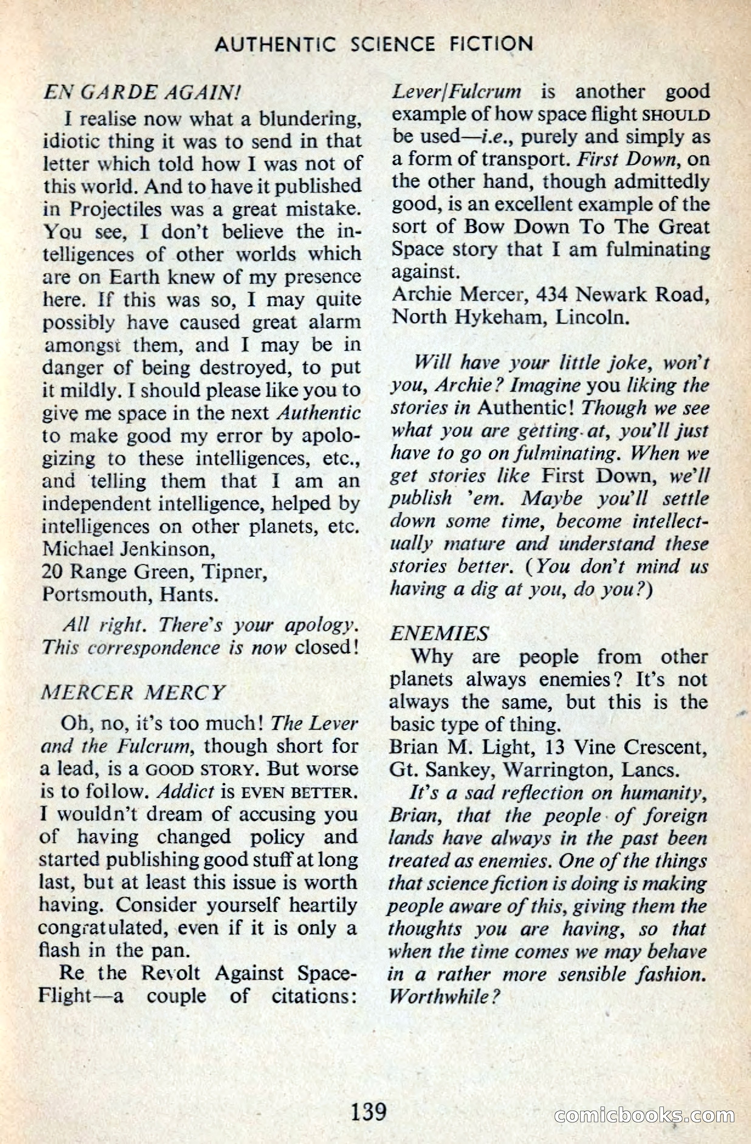 Authentic Science Fiction Monthly No. 47 — page 140 of 146