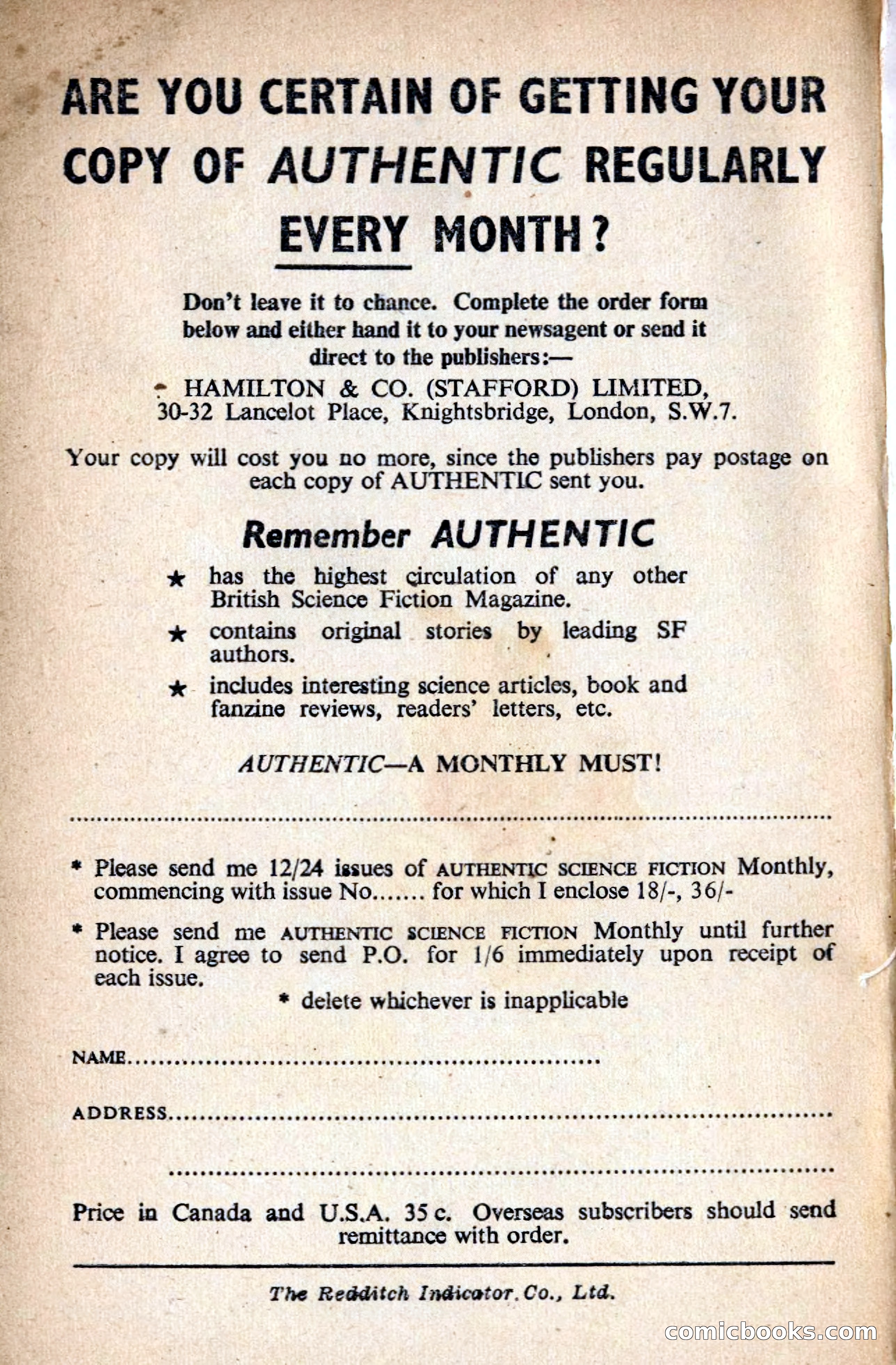 Authentic Science Fiction Monthly No. 47 — page 146 of 146