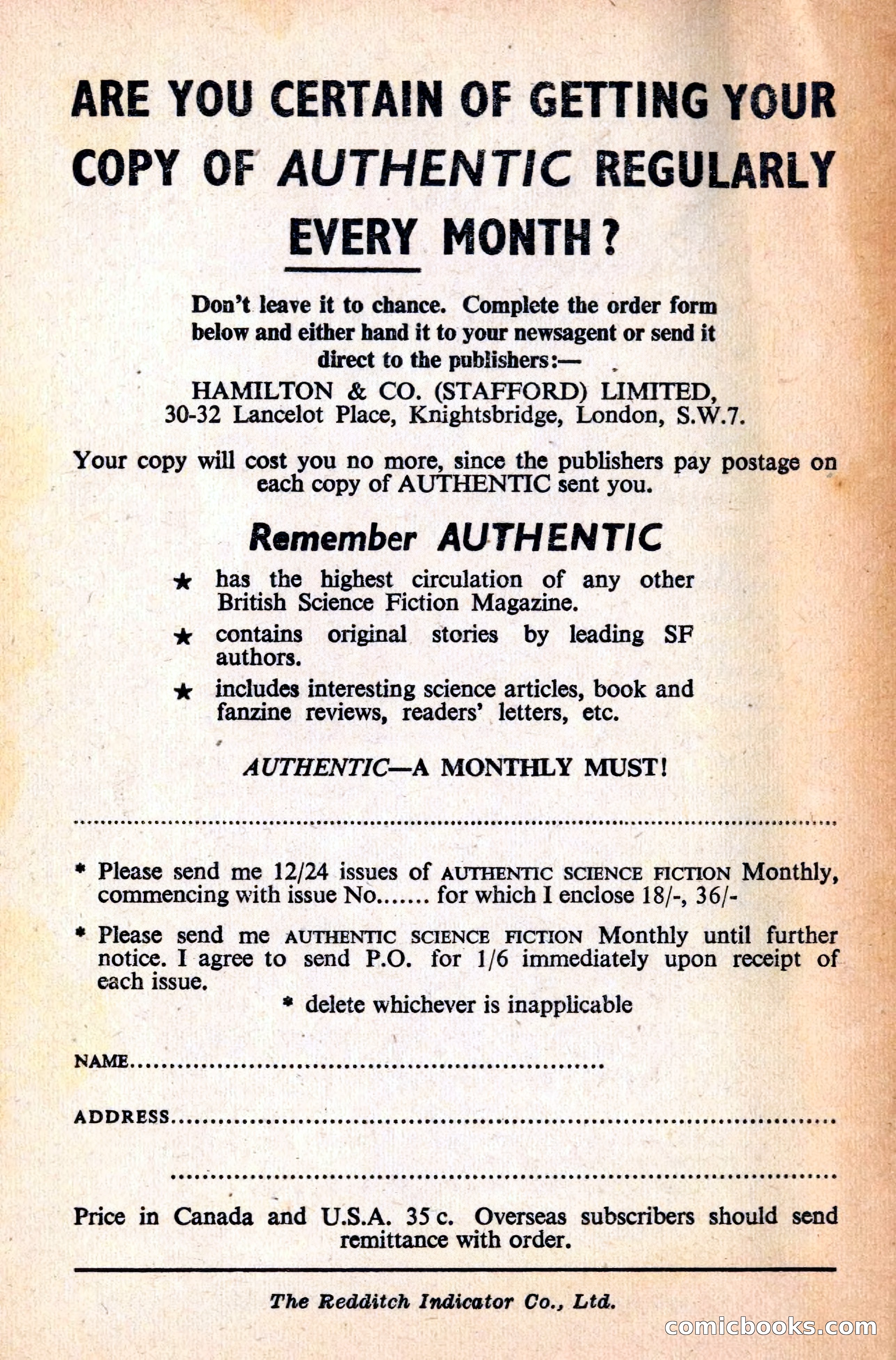 Authentic Science Fiction Monthly No. 48 — page 146 of 146