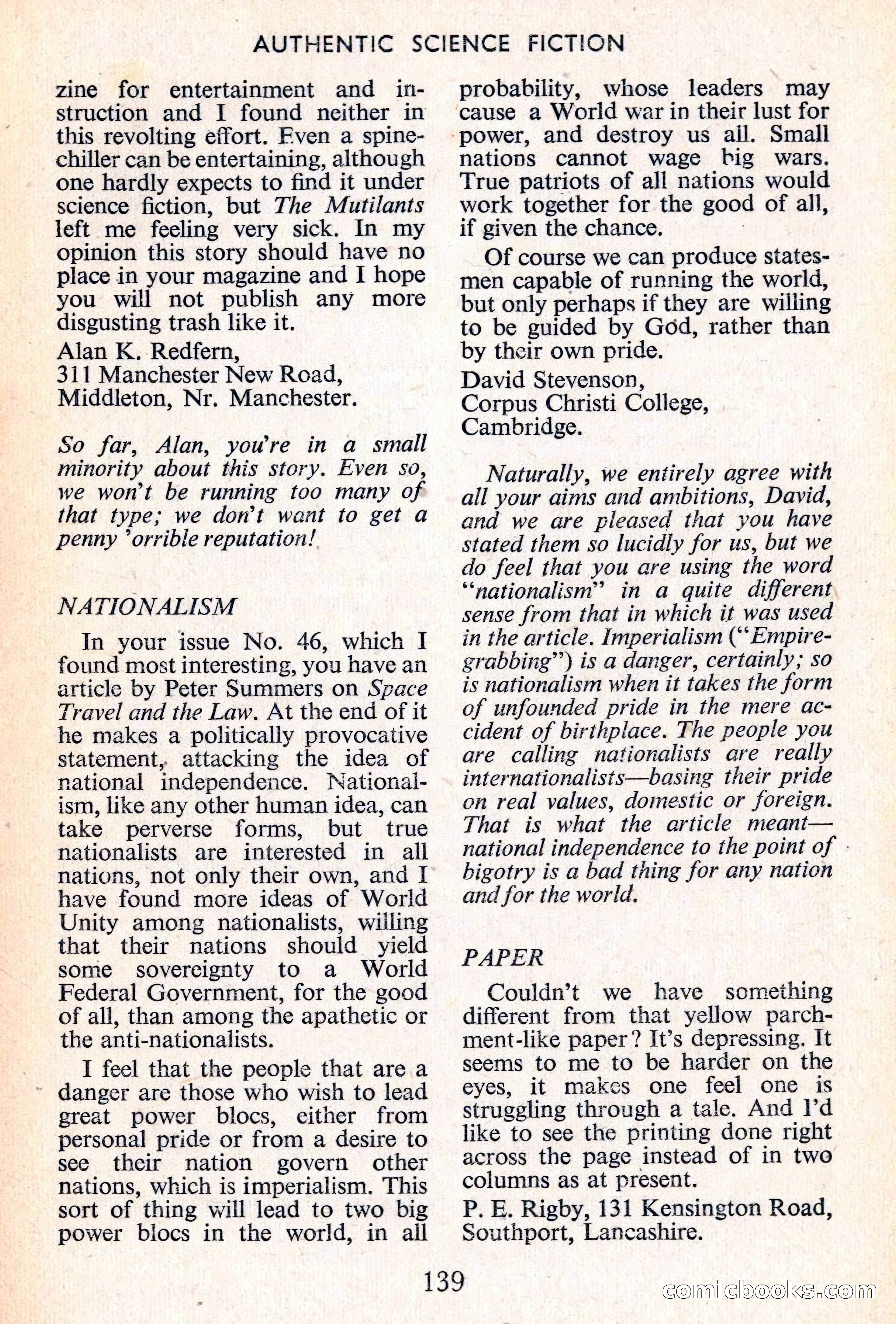Authentic Science Fiction Monthly No. 50 — page 140 of 146