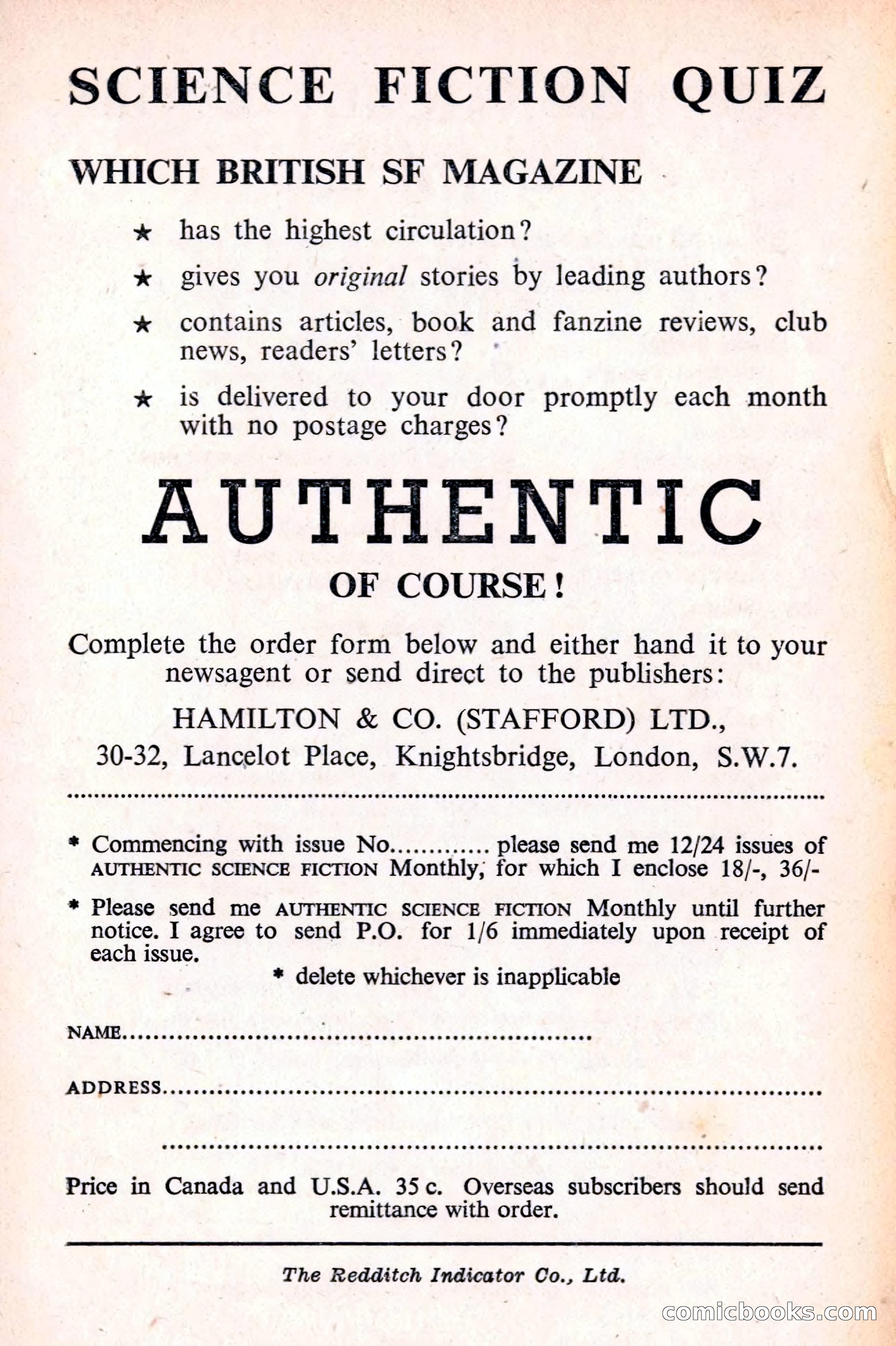 Authentic Science Fiction Monthly No. 50 — page 146 of 146