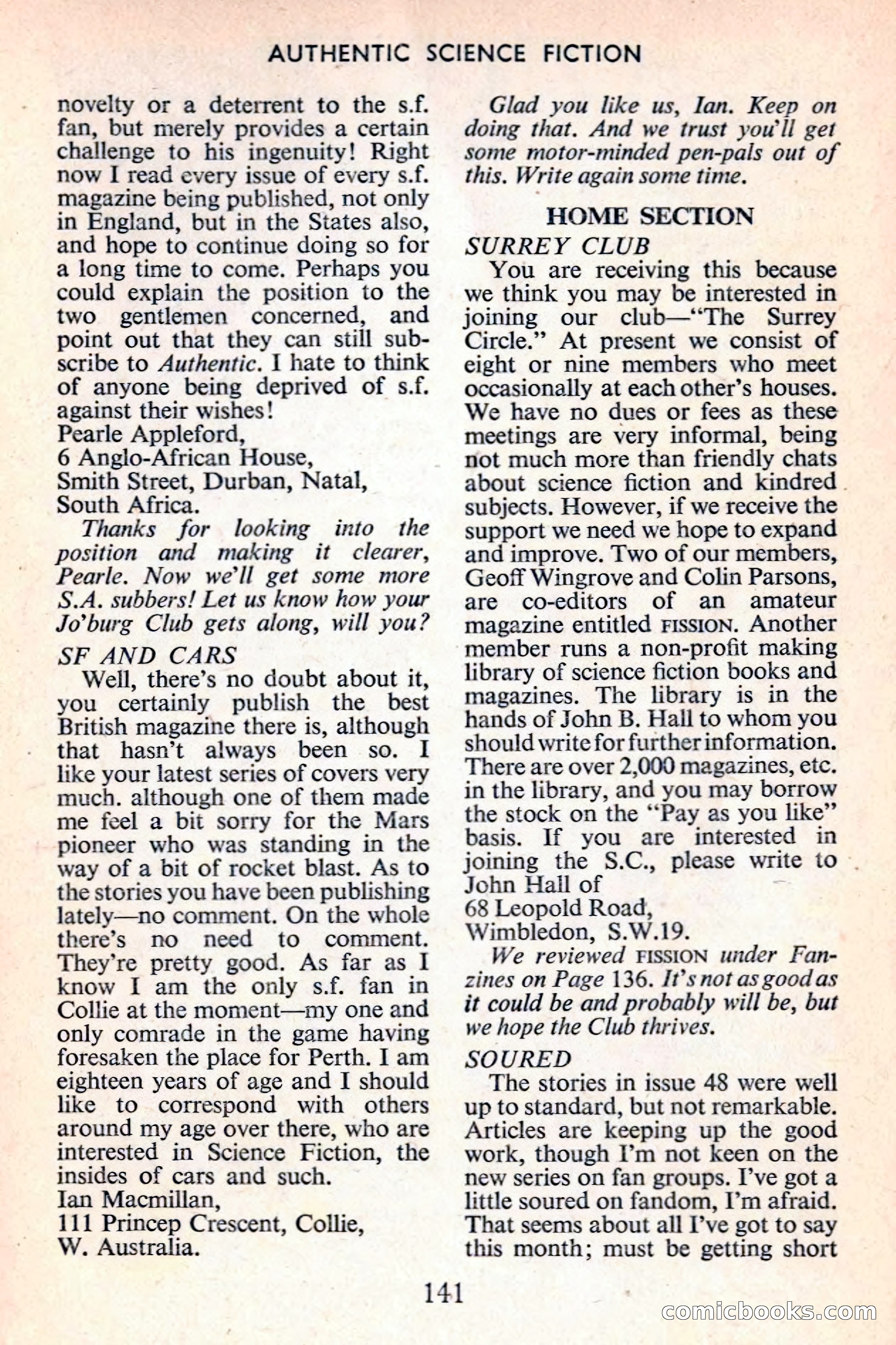 Authentic Science Fiction Monthly, No. 51 — page 142 of 146