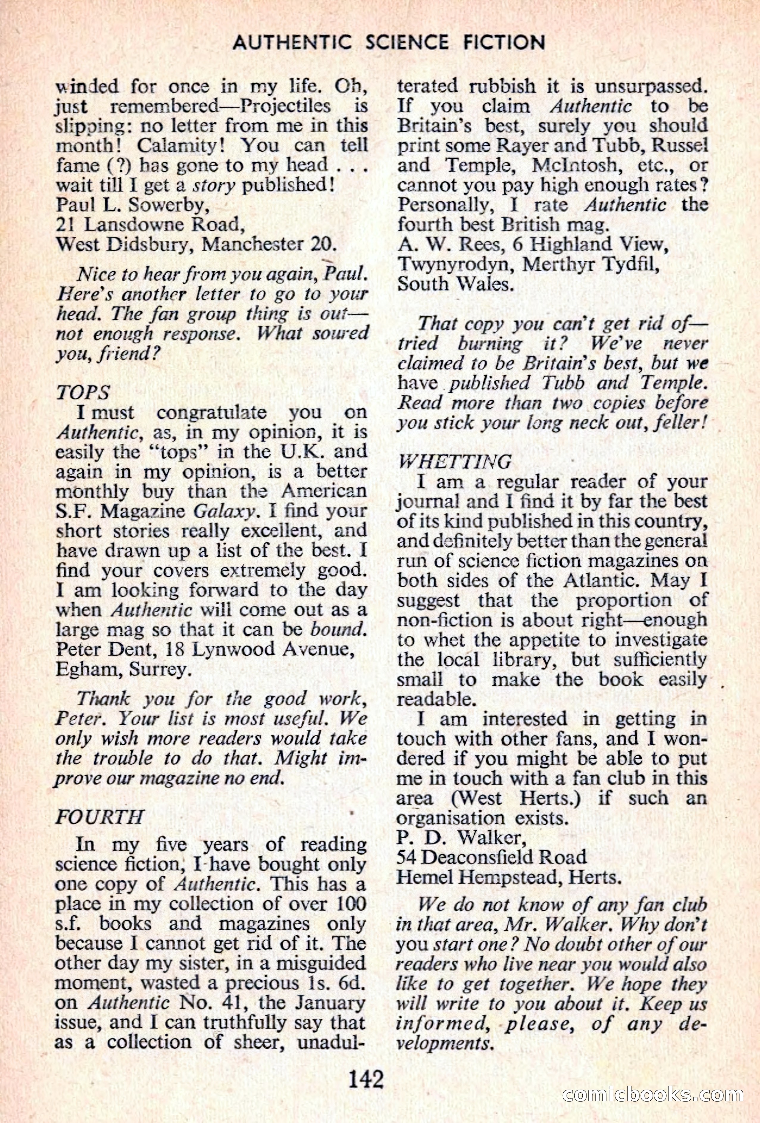 Authentic Science Fiction Monthly, No. 51 — page 143 of 146