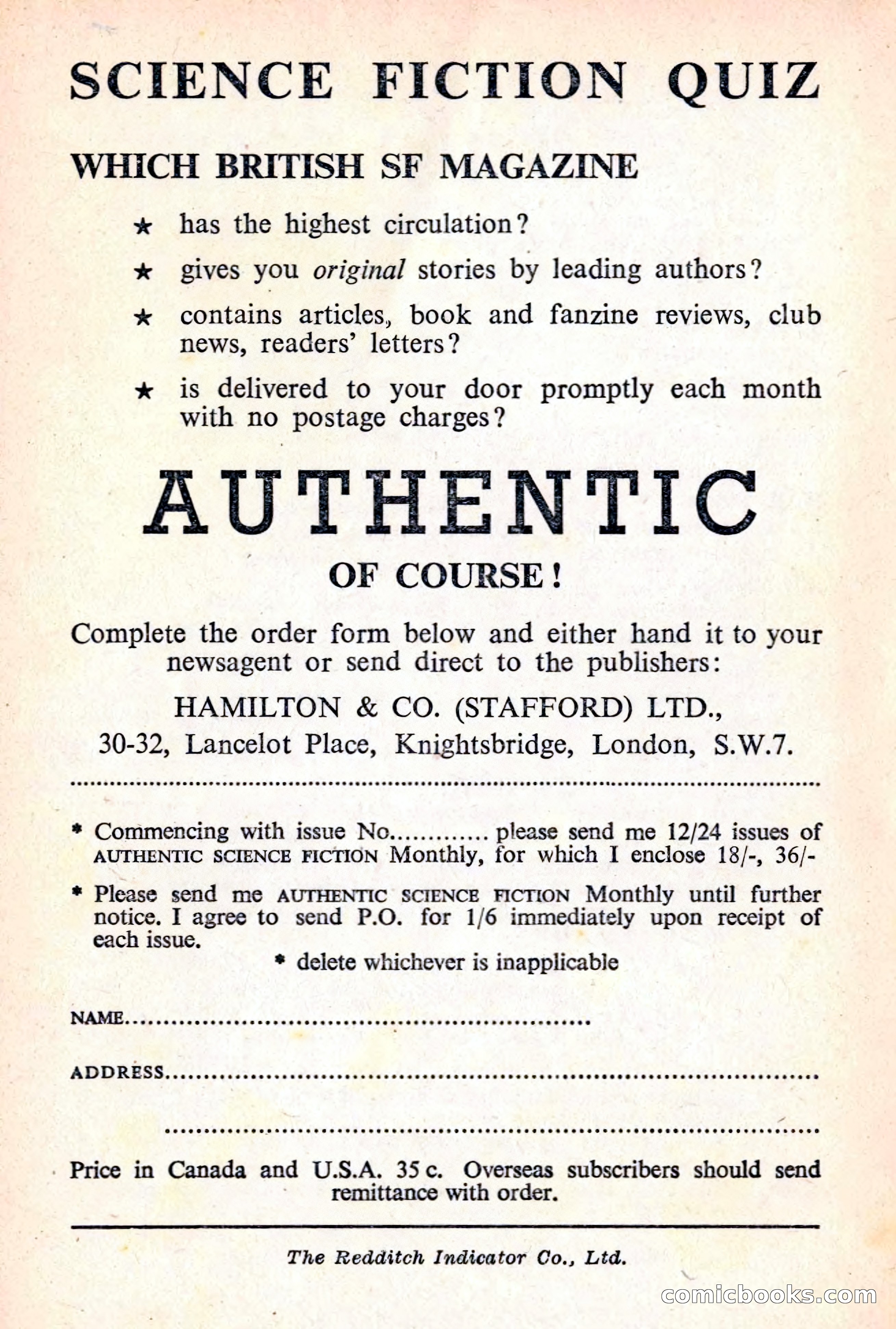 Authentic Science Fiction Monthly, No. 51 — page 146 of 146