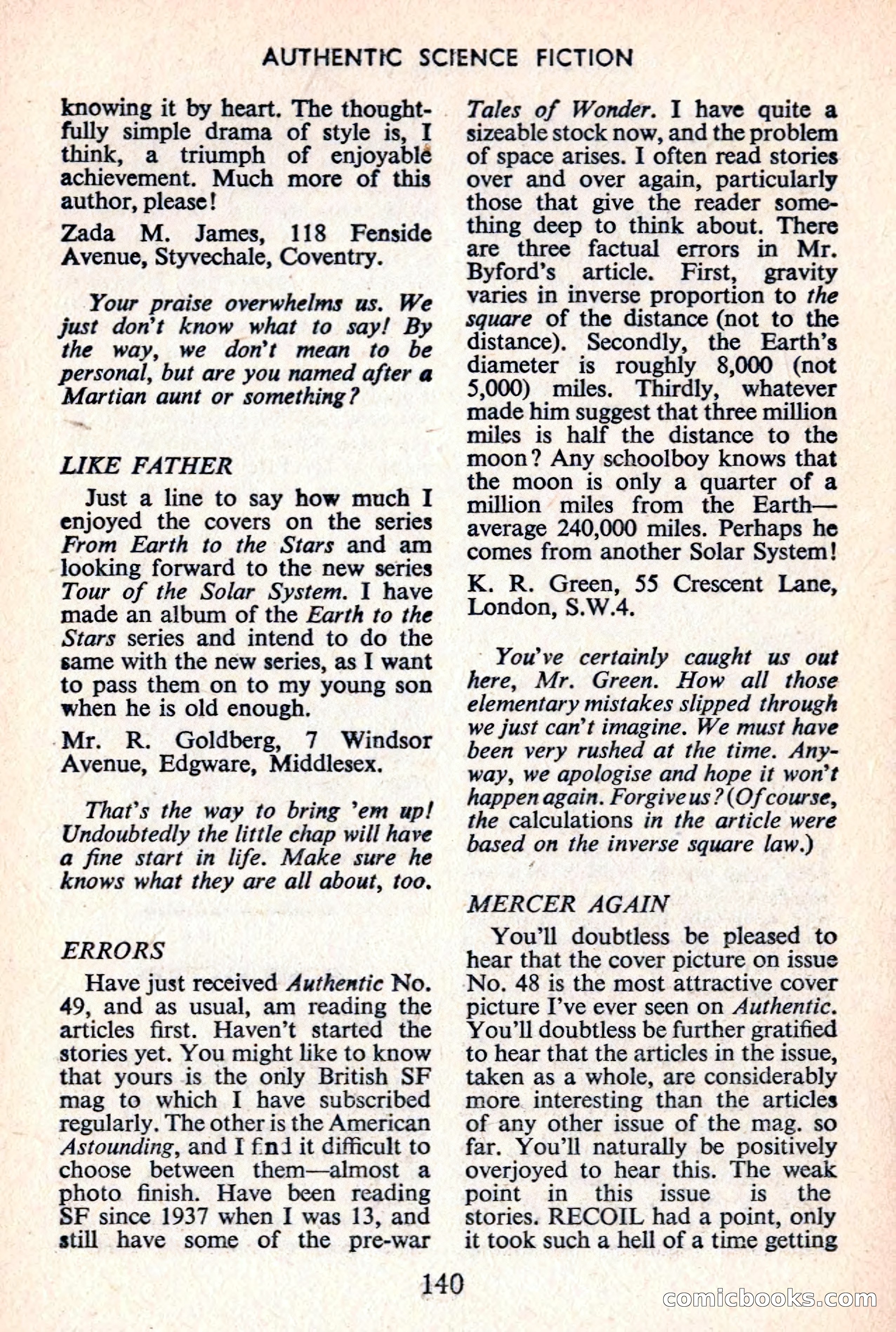 Authentic Science Fiction Monthly No. 52 — page 141 of 146