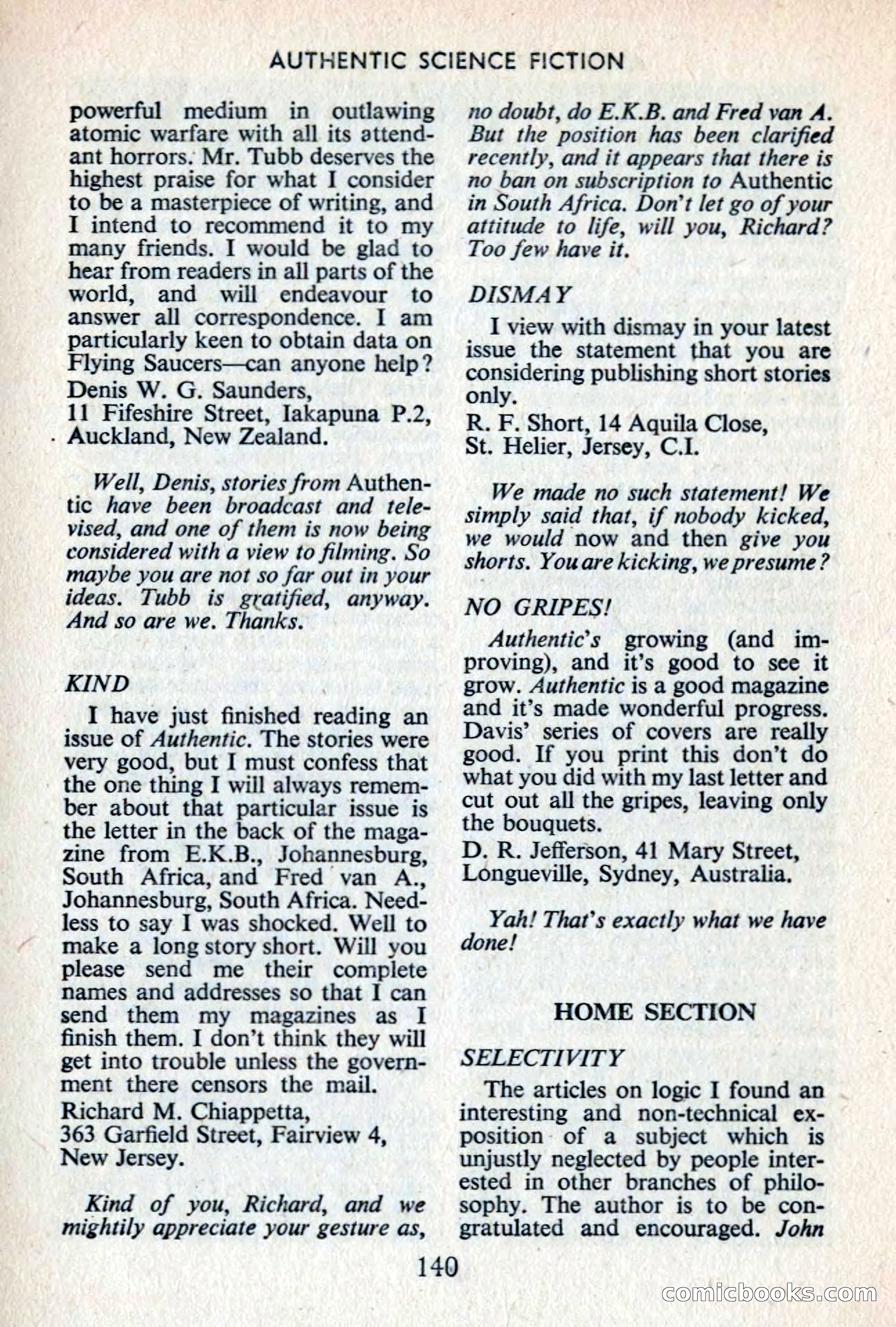 Authentic Science Fiction Monthly No. 53 — page 141 of 146