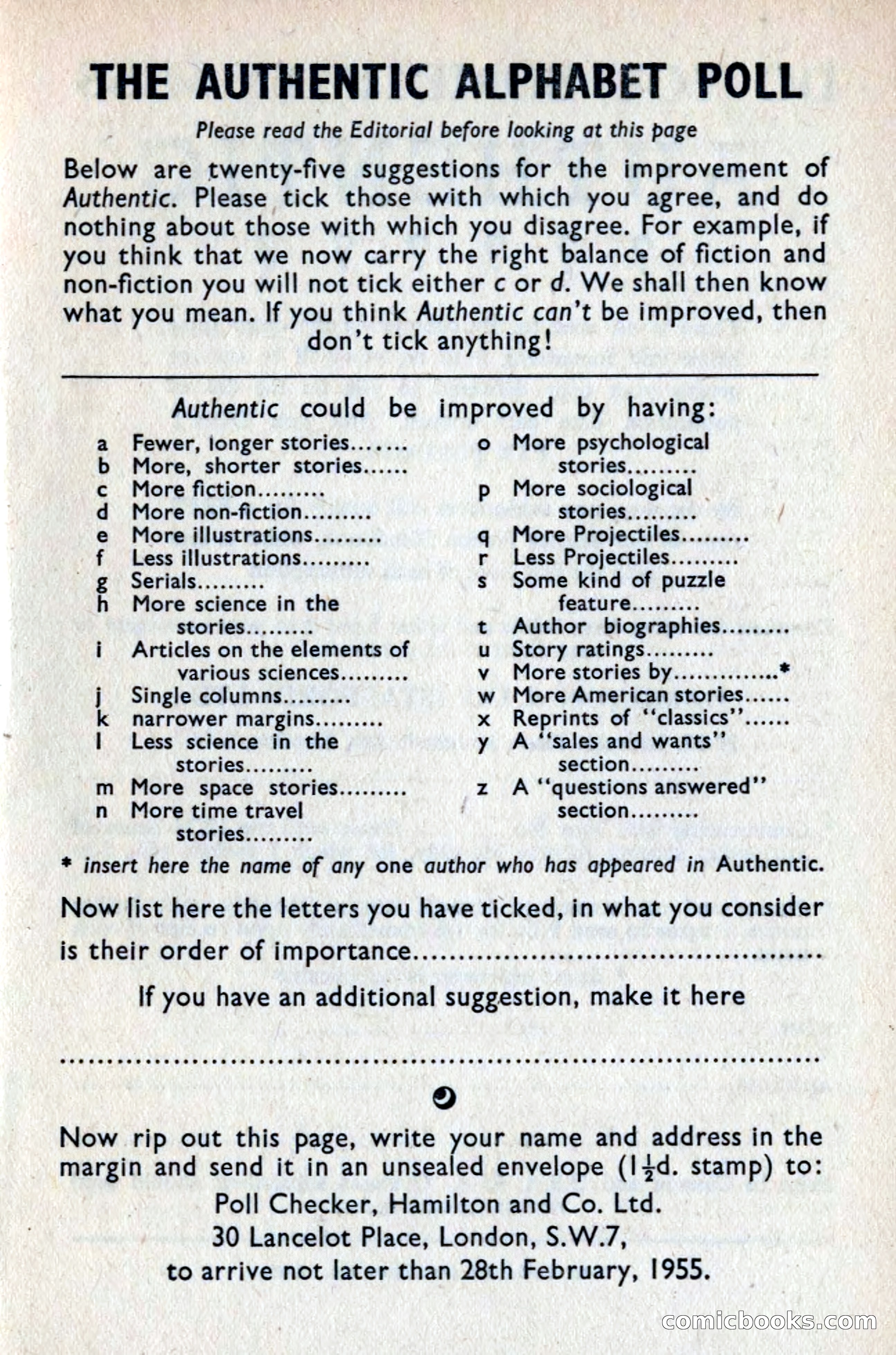 Authentic Science Fiction Monthly No. 53 — page 144 of 146
