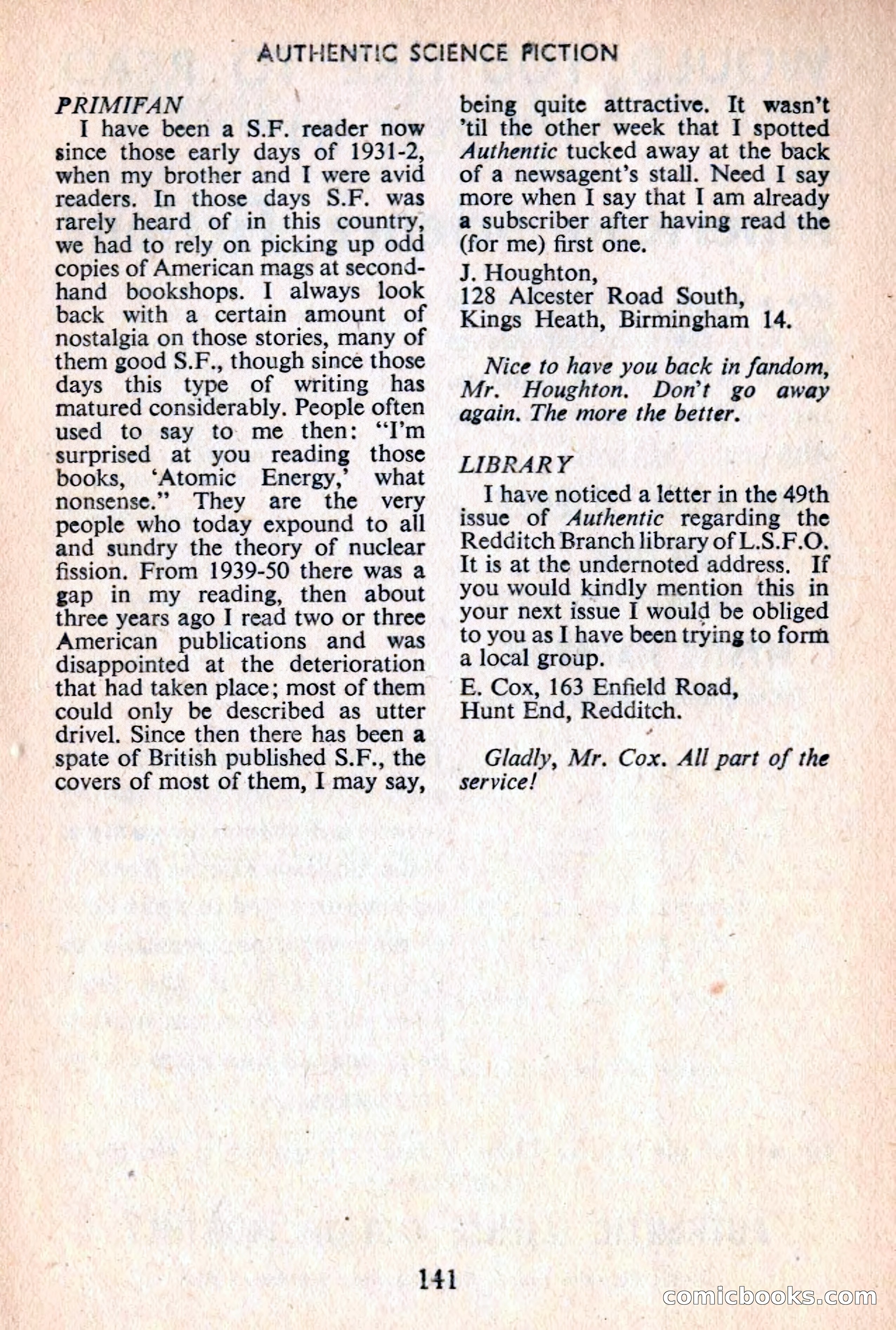 Authentic Science Fiction Monthly No. 54 — page 142 of 146