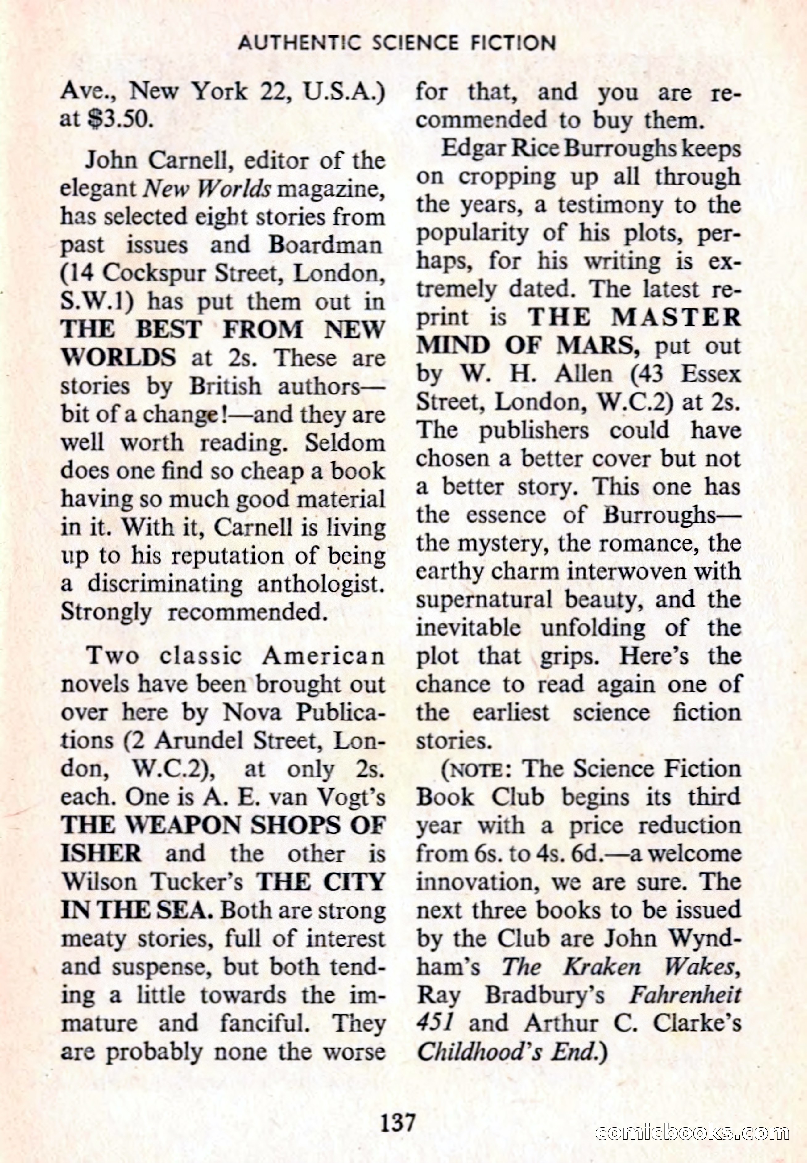 Authentic Science Fiction Monthly, No. 56 — page 138 of 146