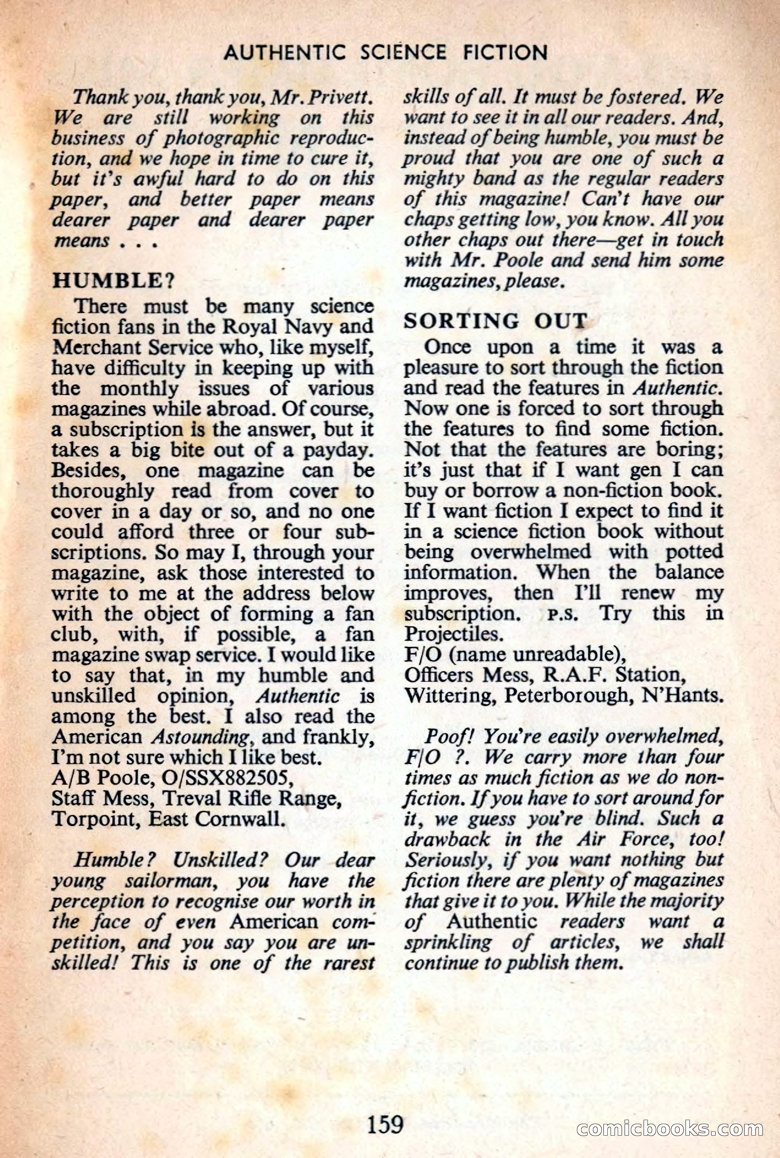 Authentic Science Fiction Monthly, No. 65 — page 160 of 162
