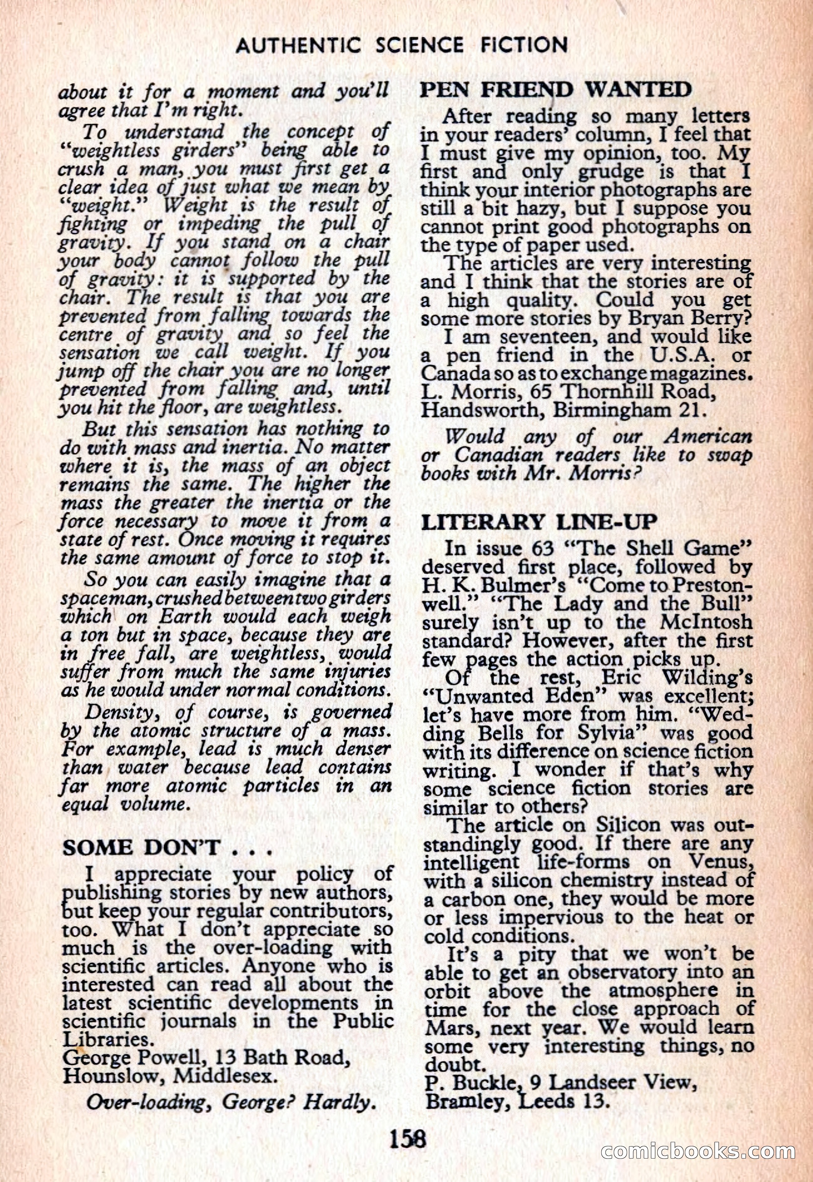 Authentic Science Fiction Monthly, No. 66 — page 159 of 162