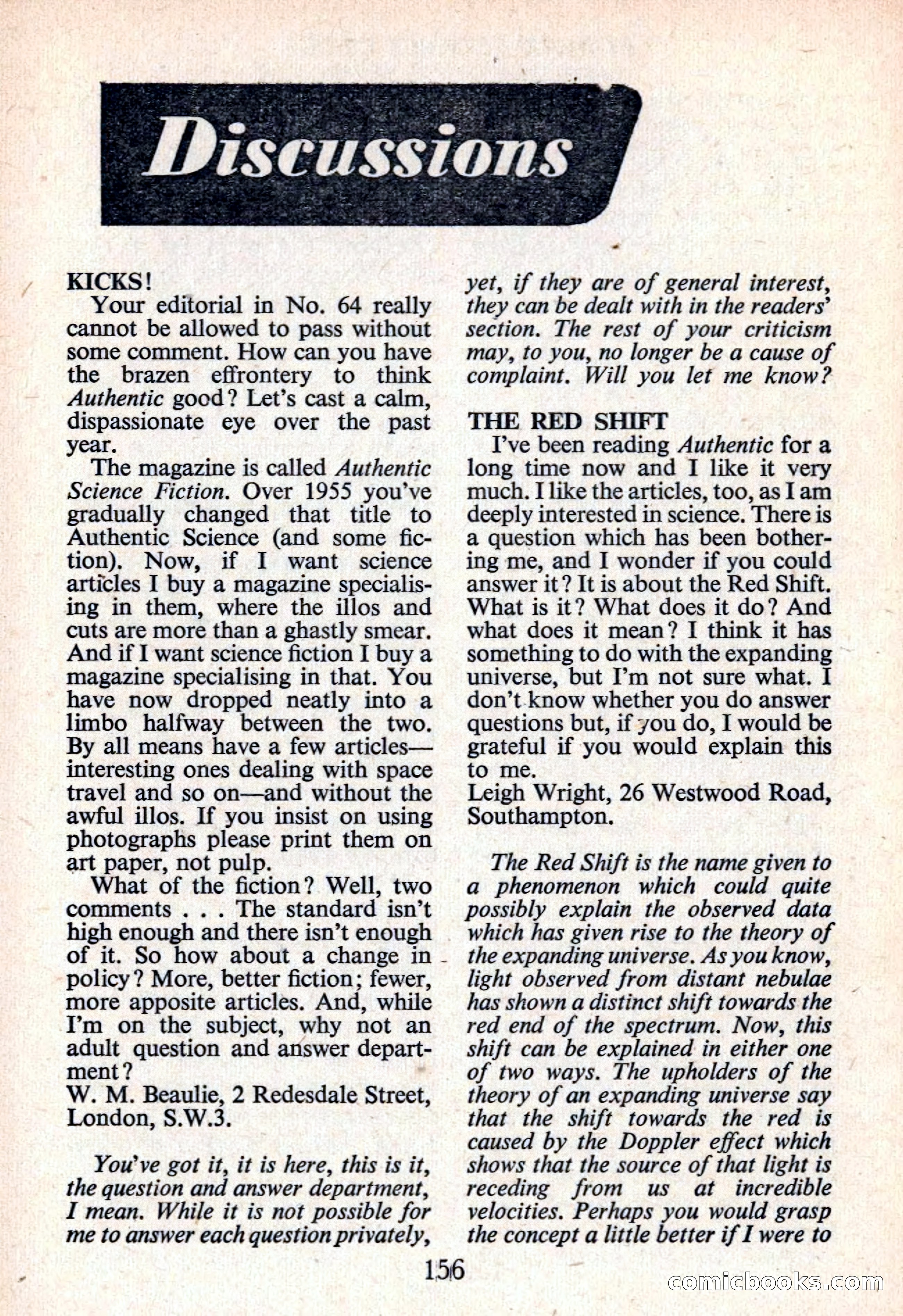 Authentic Science Fiction Monthly, No. 67 — page 157 of 162
