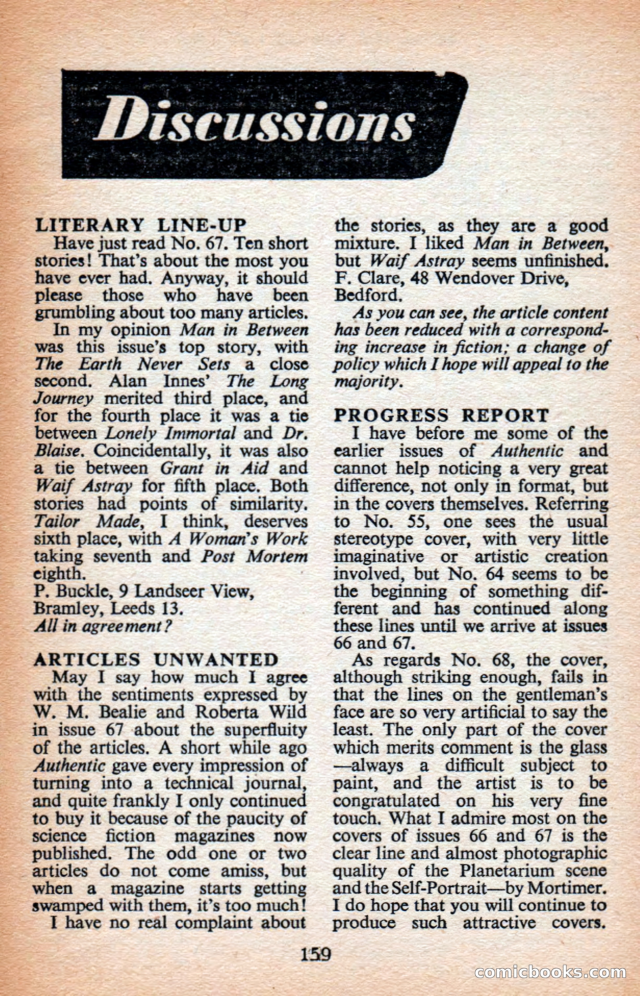 Authentic Science Fiction Monthly No. 71 — page 160 of 164