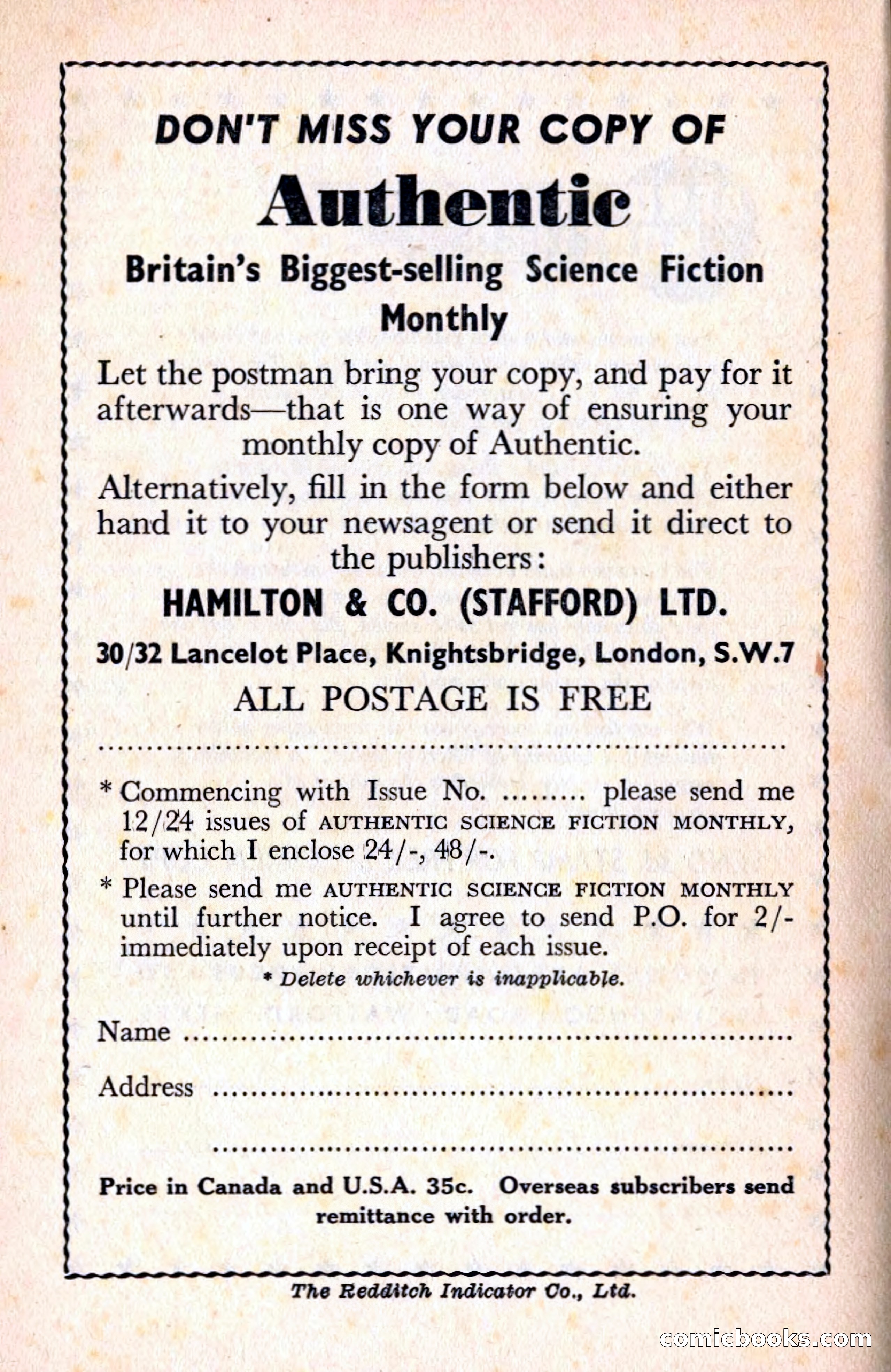 Authentic Science Fiction Monthly No. 72 — page 162 of 162