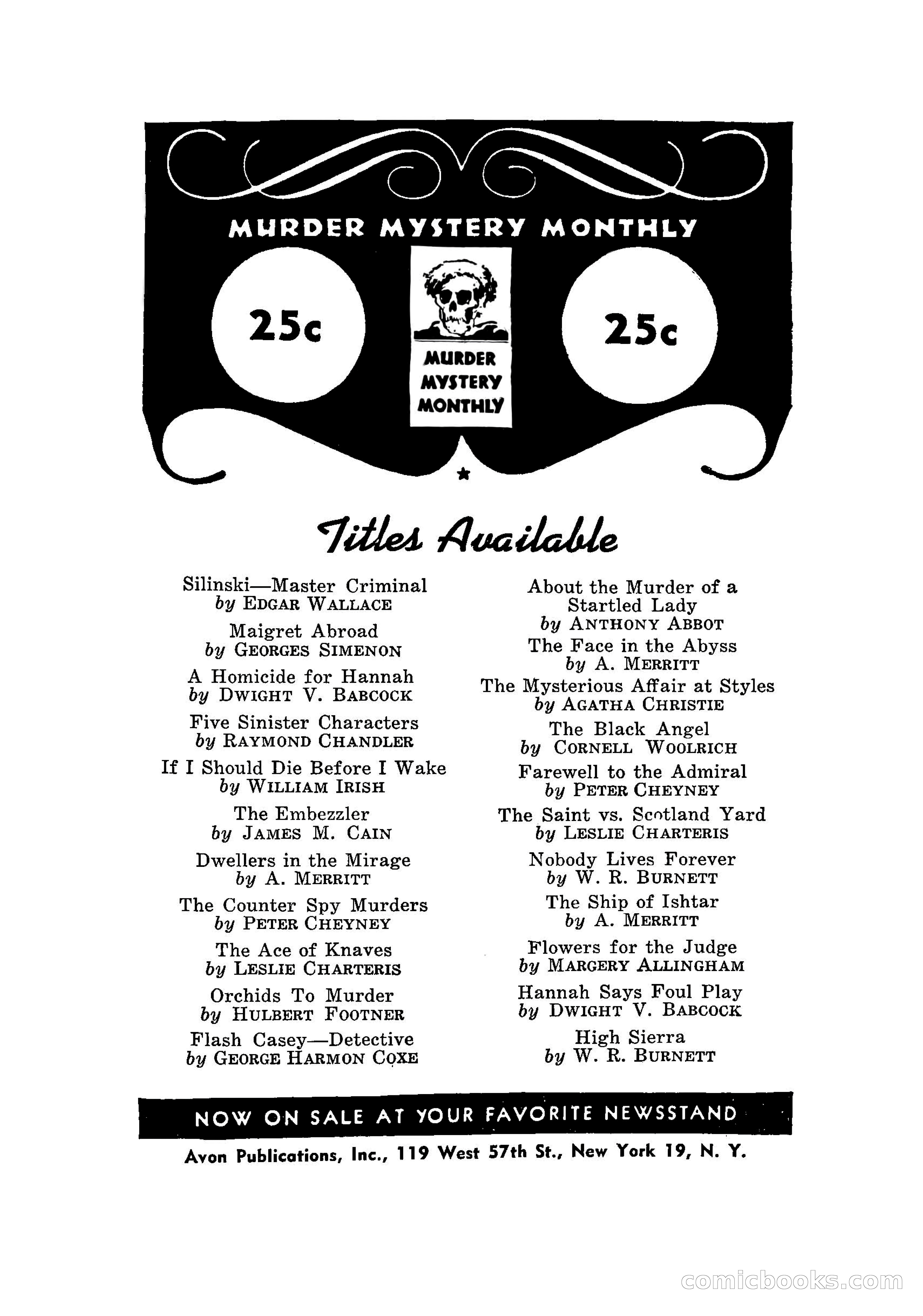Avon Murder Mystery Monthly No. 41 — page 203 of 204