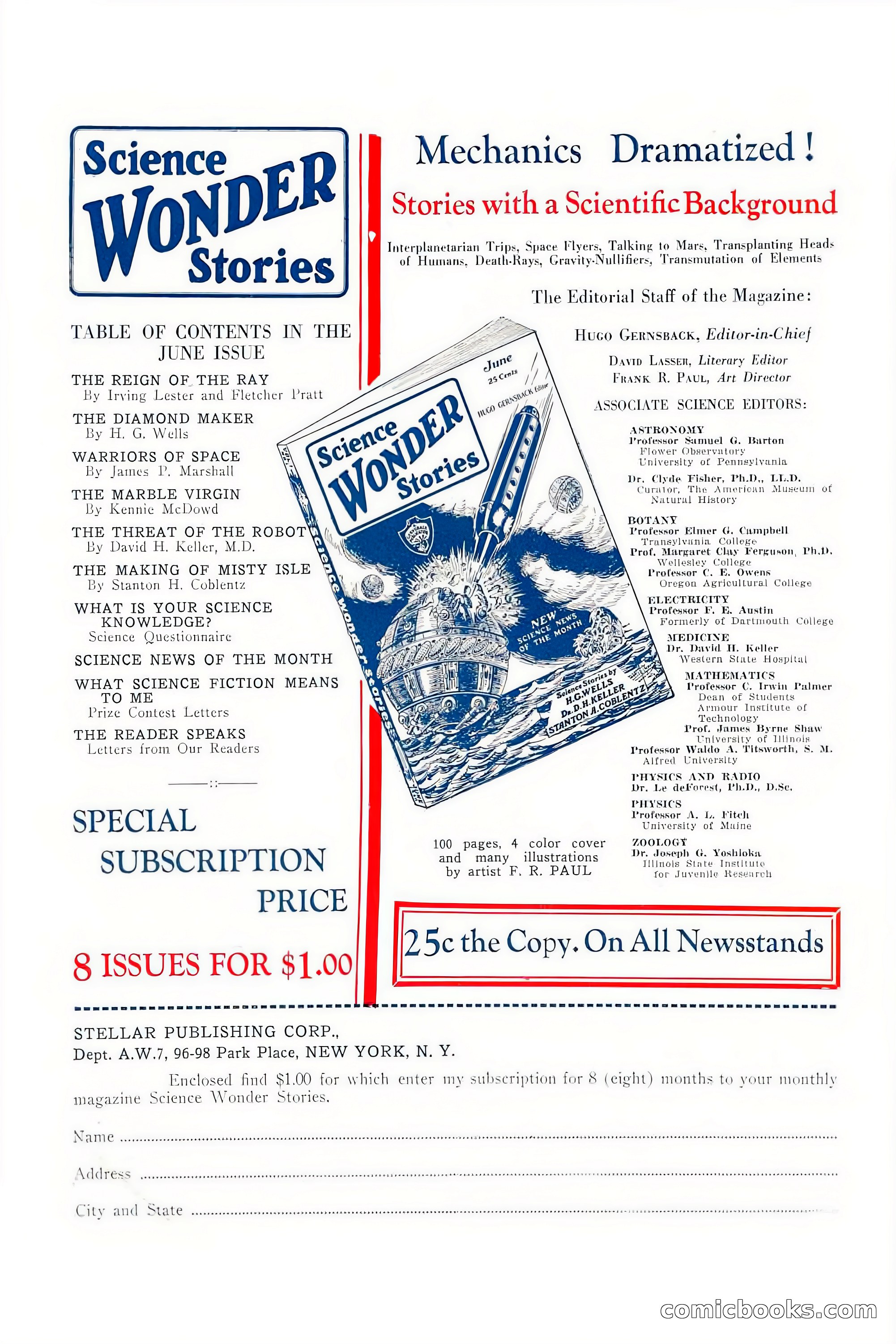 Air Wonder Stories, July 1929 — page 2 of 100