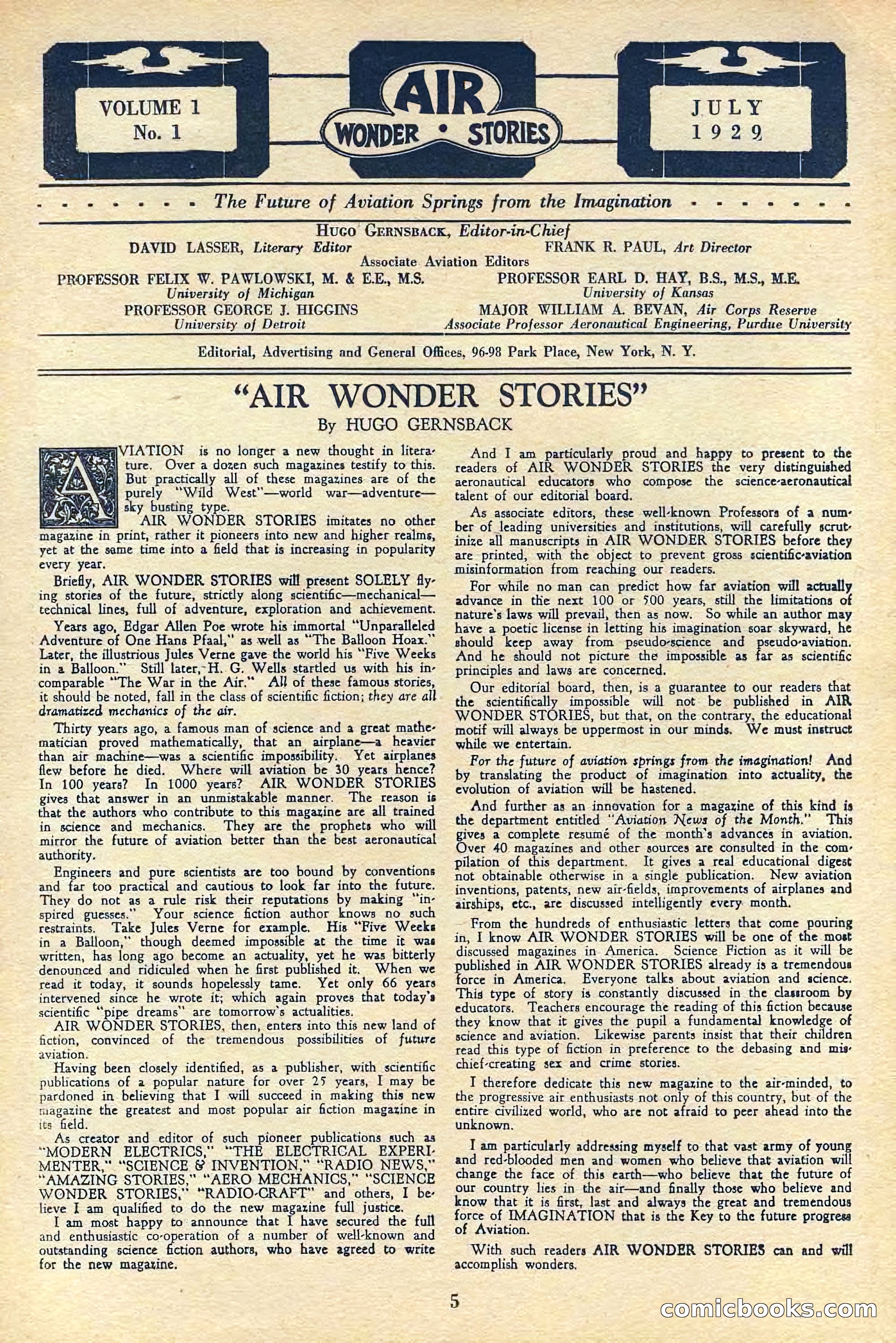 Air Wonder Stories, July 1929 — page 7 of 100