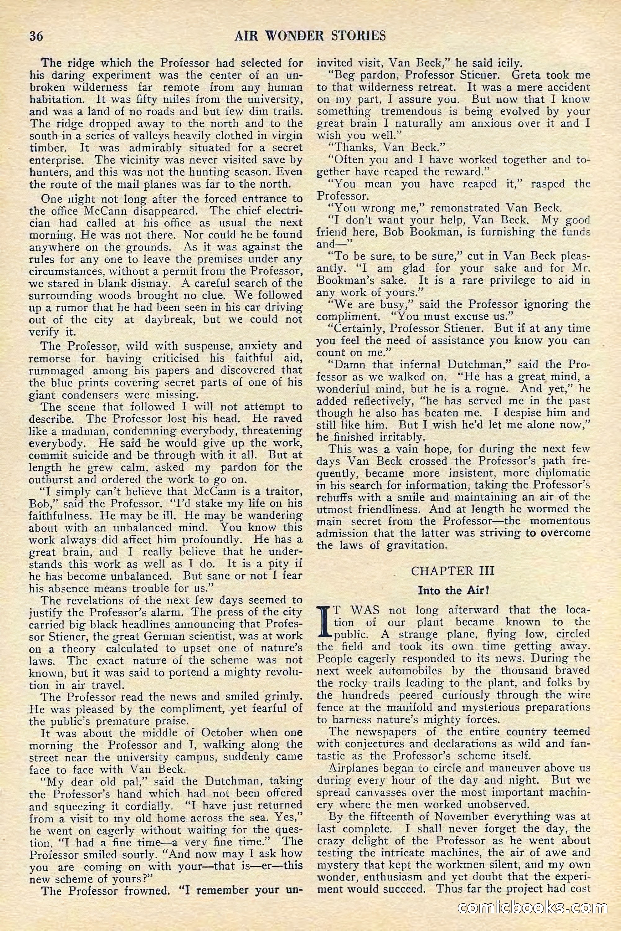 Air Wonder Stories, July 1929 — page 38 of 100