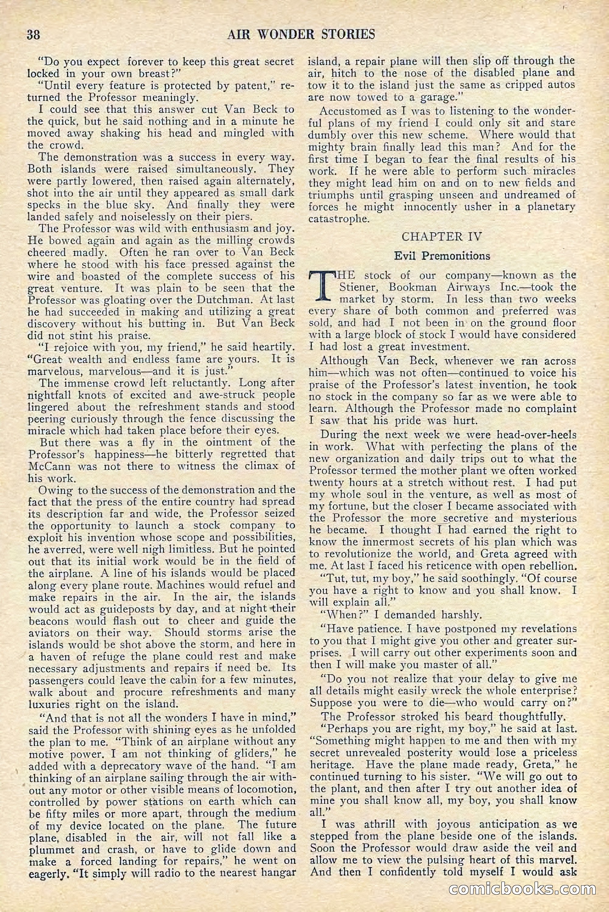 Air Wonder Stories, July 1929 — page 40 of 100
