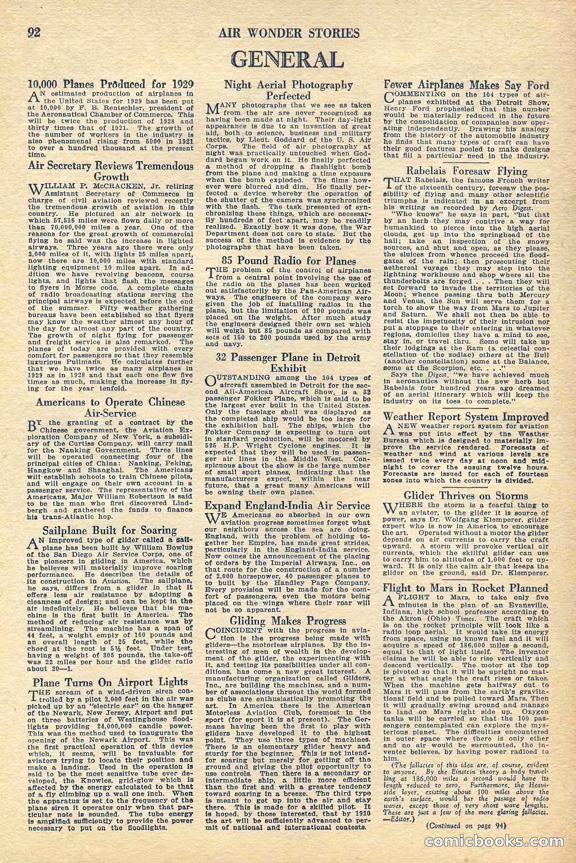 Air Wonder Stories, July 1929 — page 94 of 100