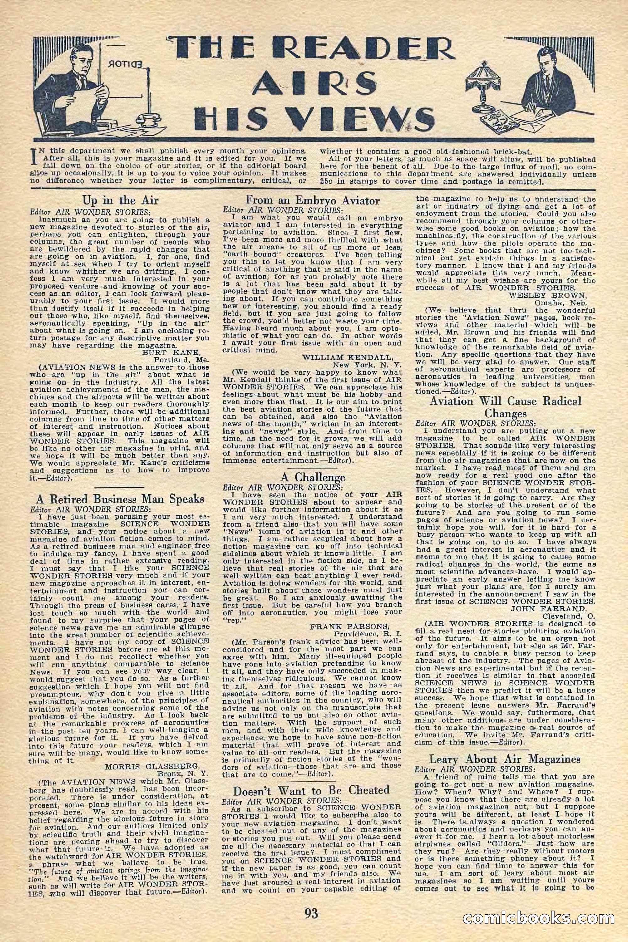 Air Wonder Stories, July 1929 — page 95 of 100