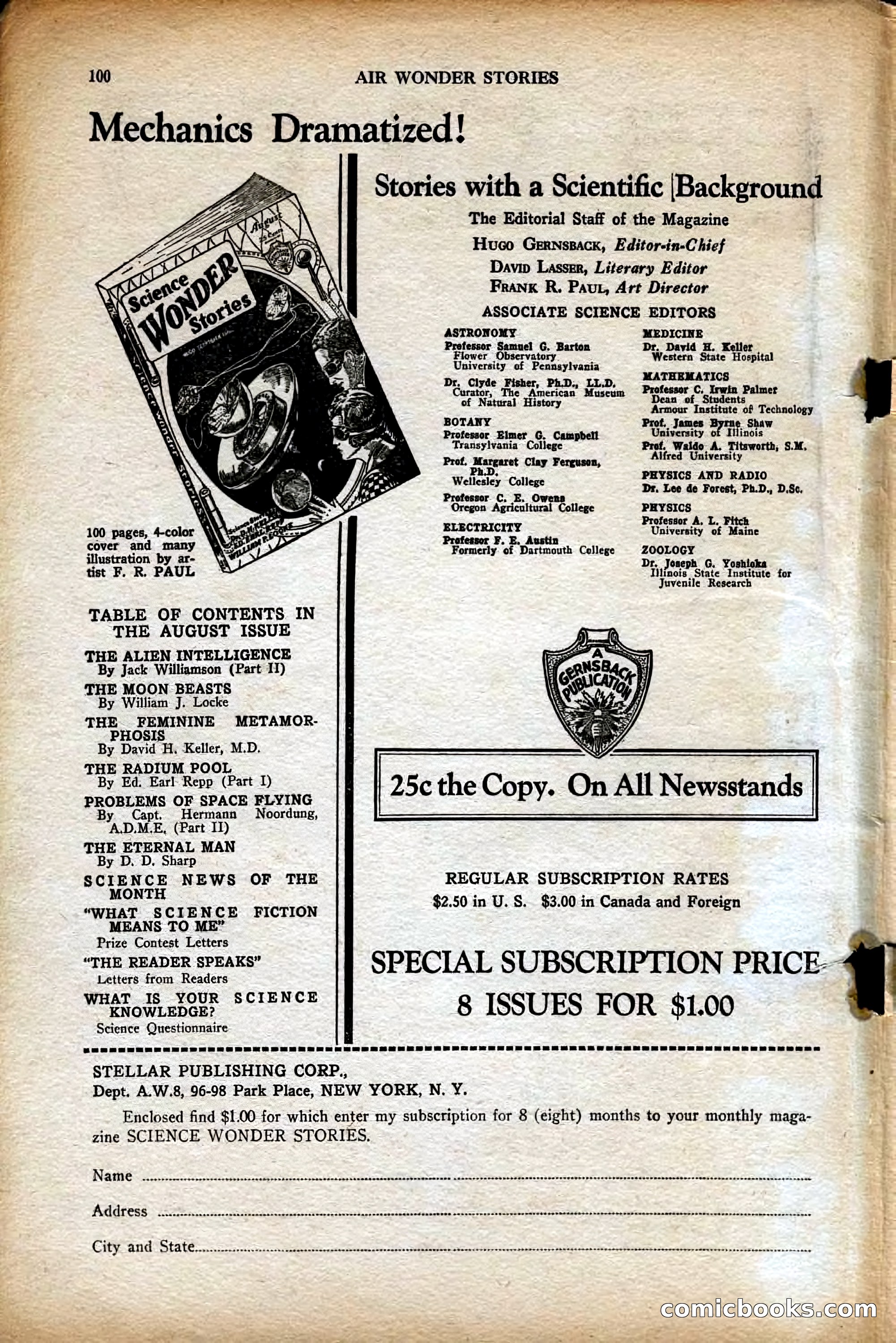 Air Wonder Stories, August 1929 — page 6 of 95