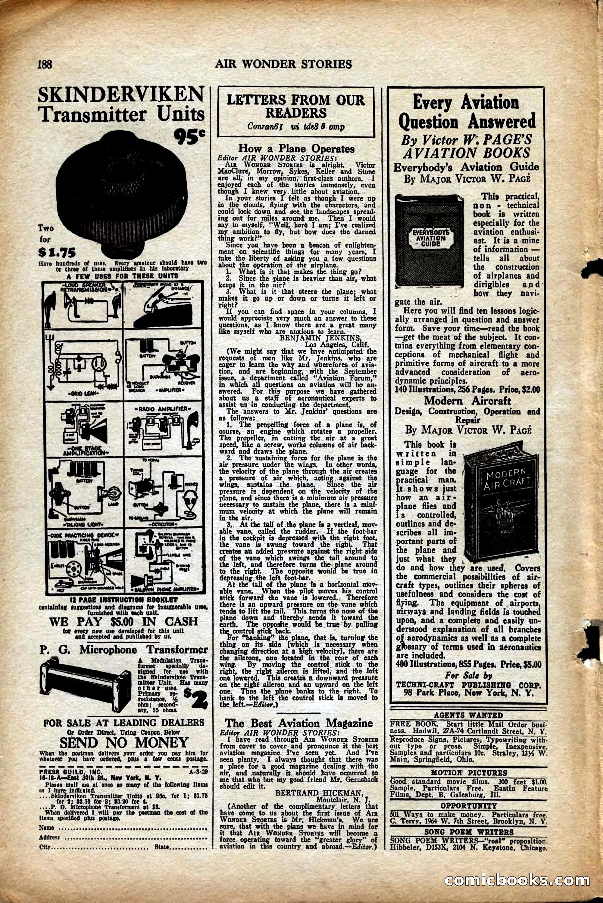 Air Wonder Stories, August 1929 — page 94 of 95