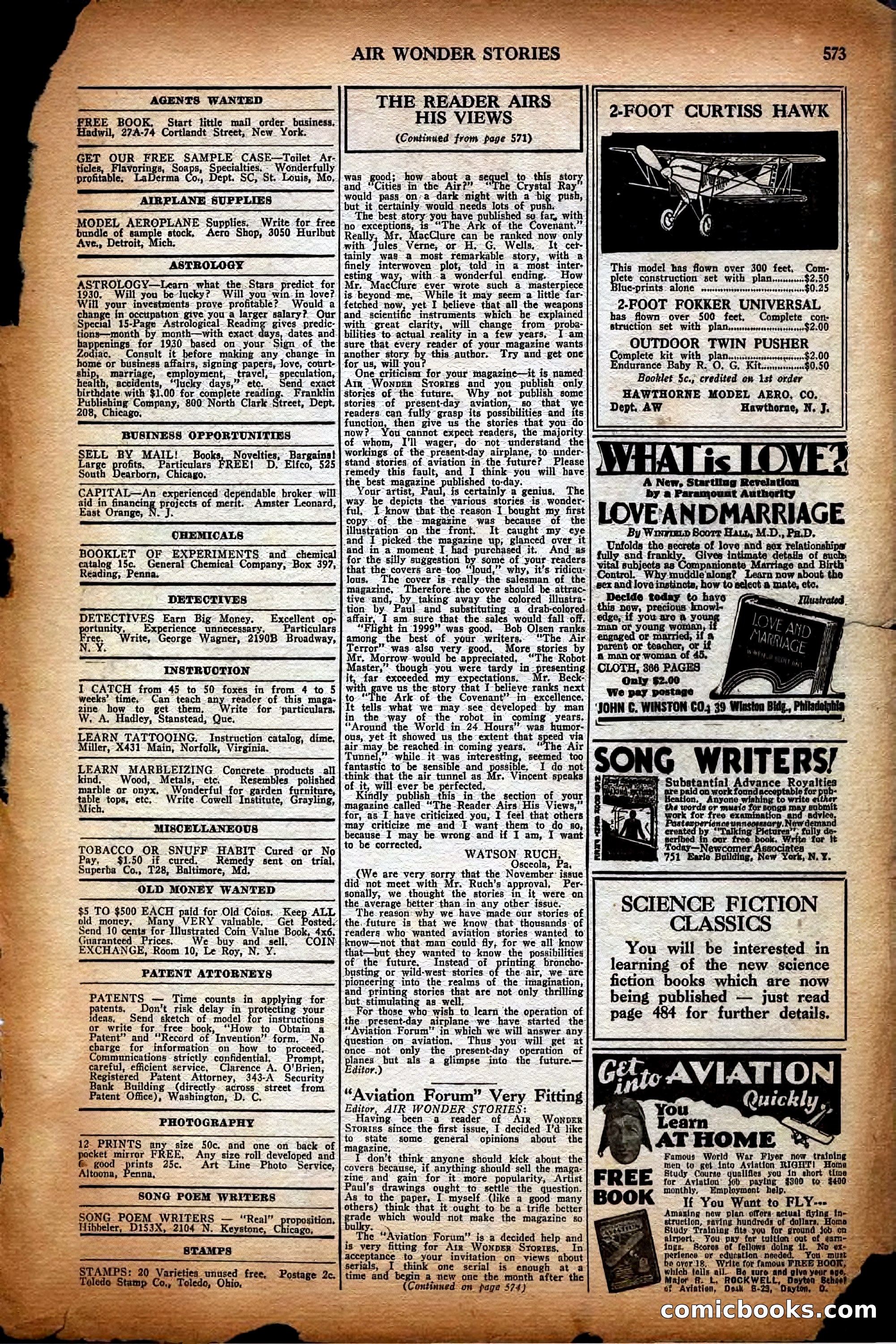 Air Wonder Stories, December 1929 — page 95 of 97