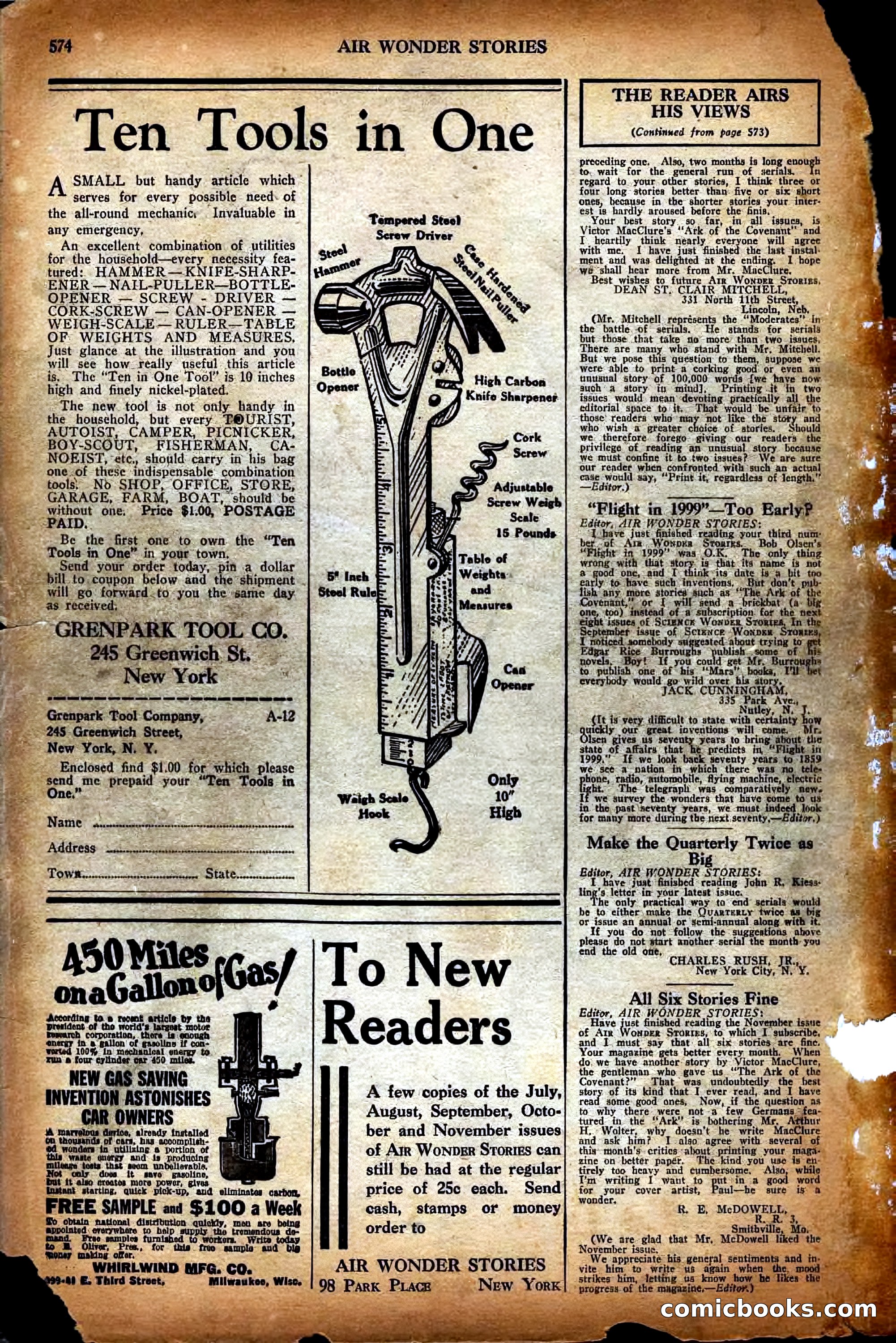 Air Wonder Stories, December 1929 — page 96 of 97
