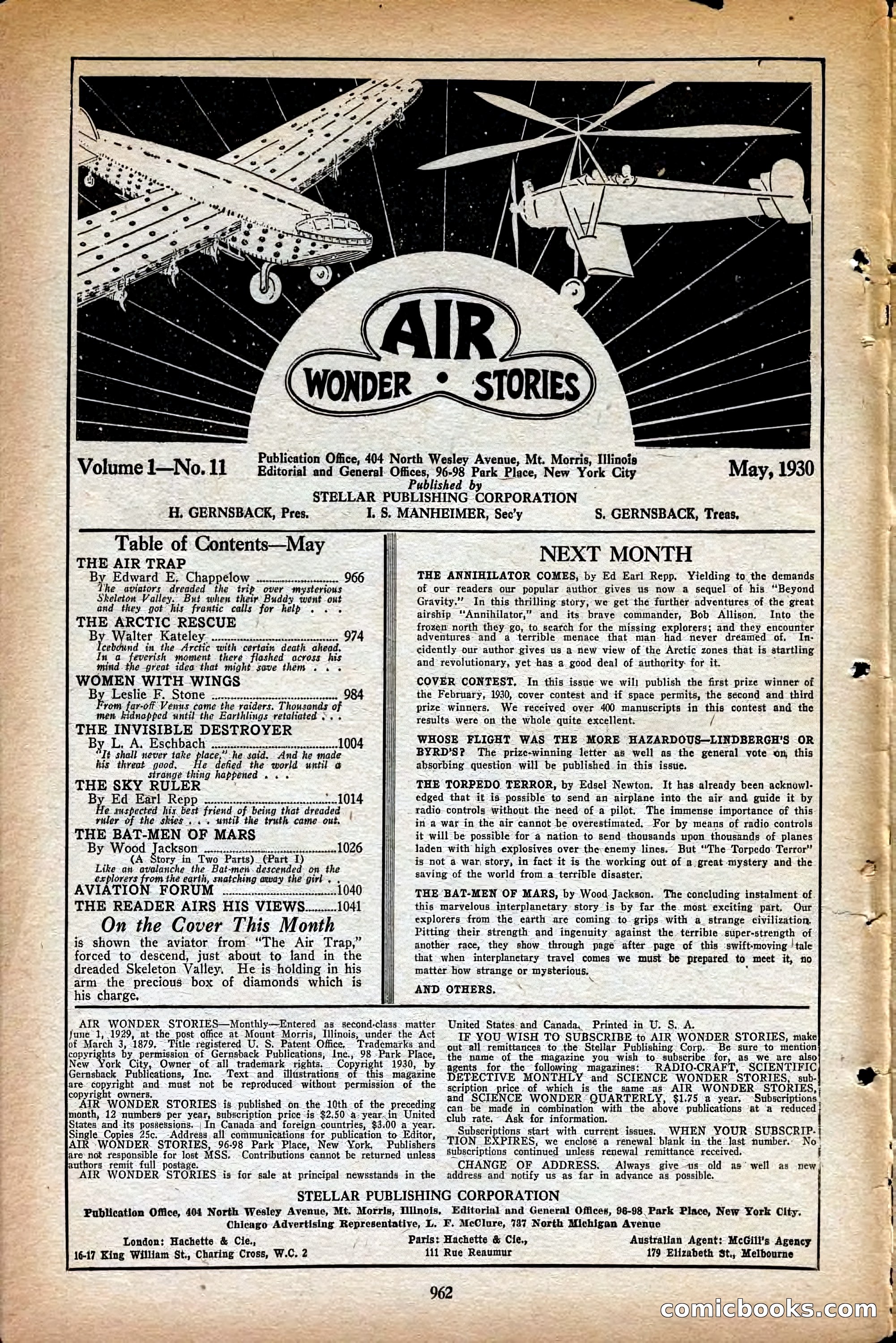 Air Wonder Stories, May 1930 — page 4 of 100