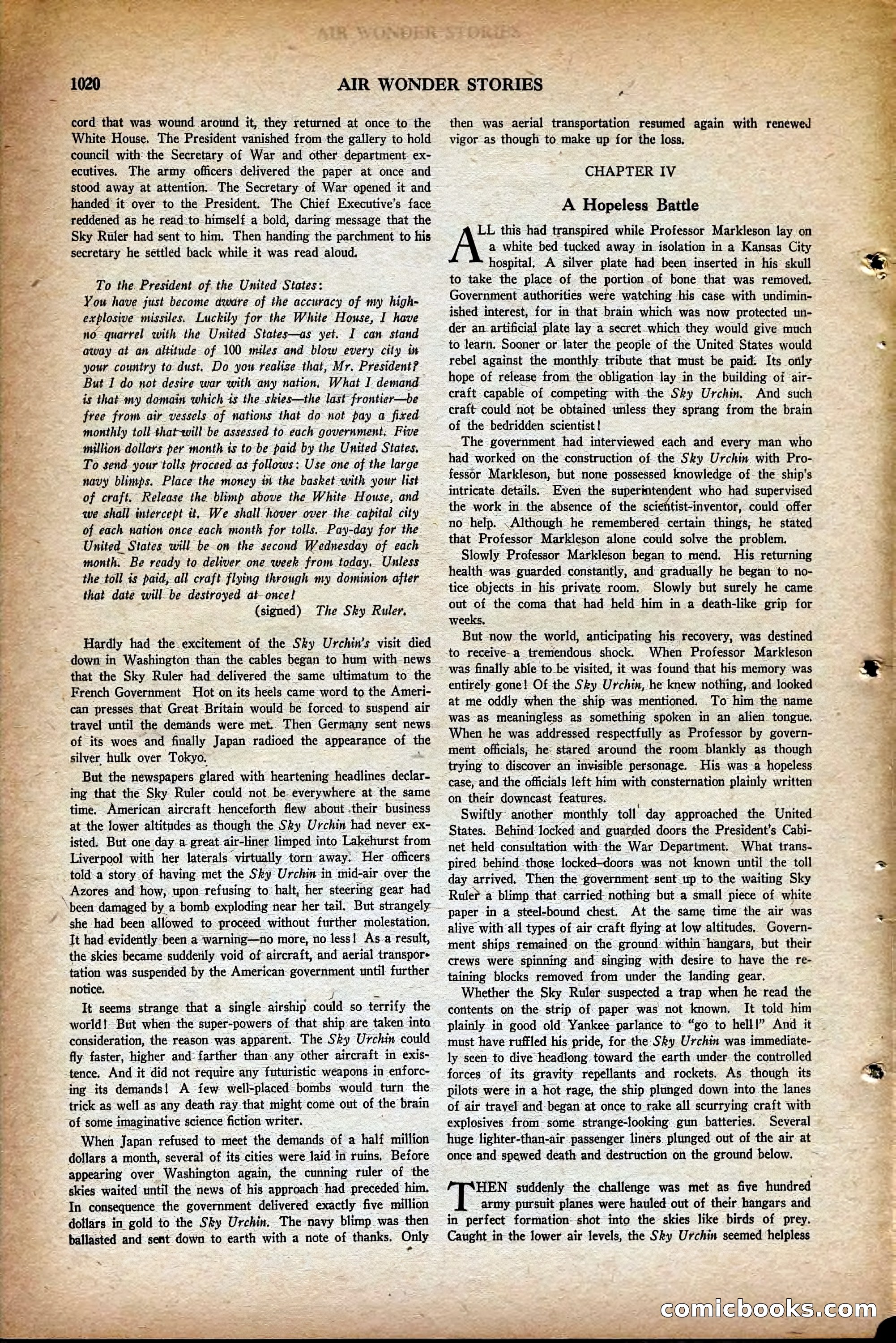 Air Wonder Stories, May 1930 — page 62 of 100