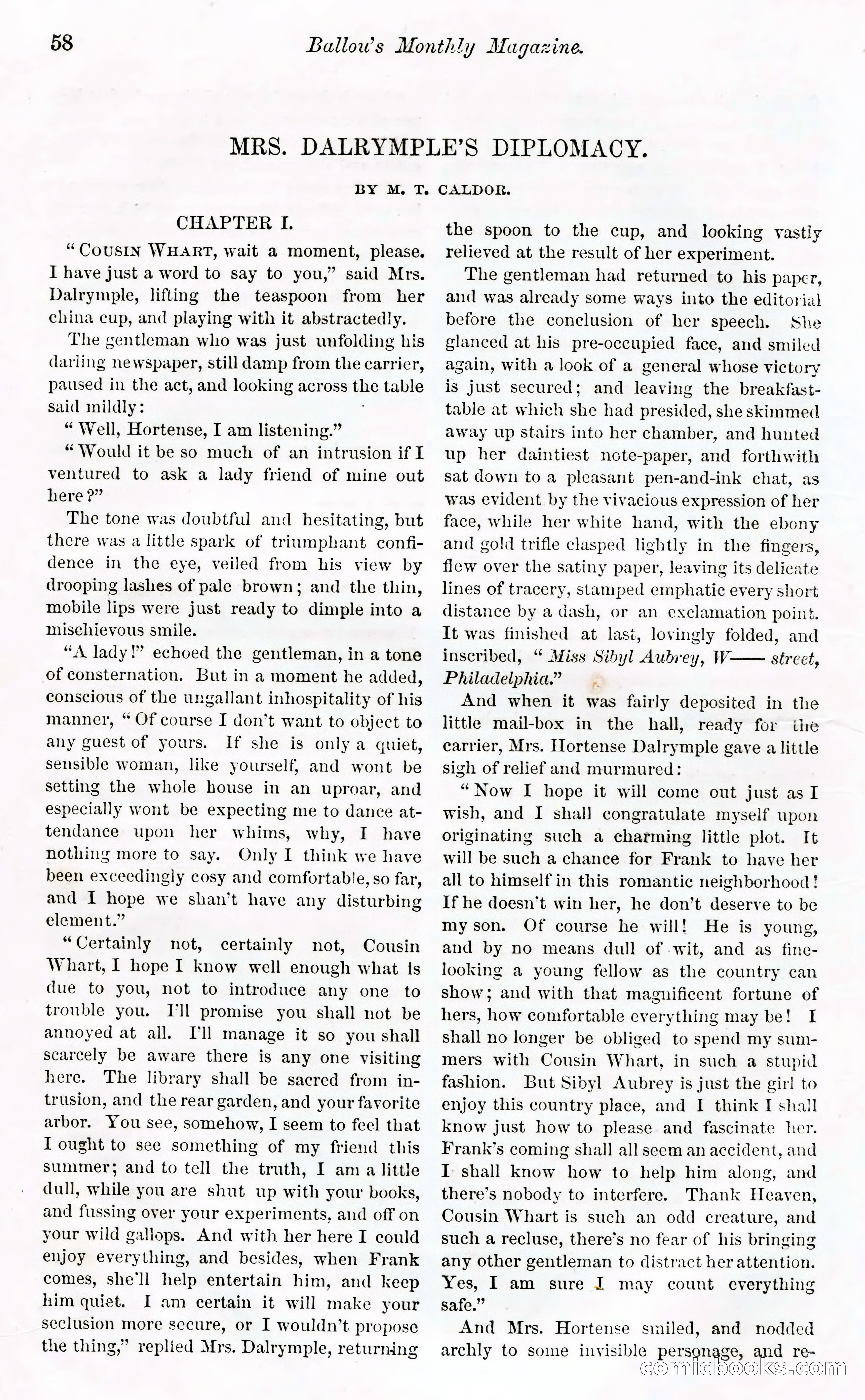 Ballou's Monthly Magazine, Vol. XXVII, No. 1 — page 54 of 97