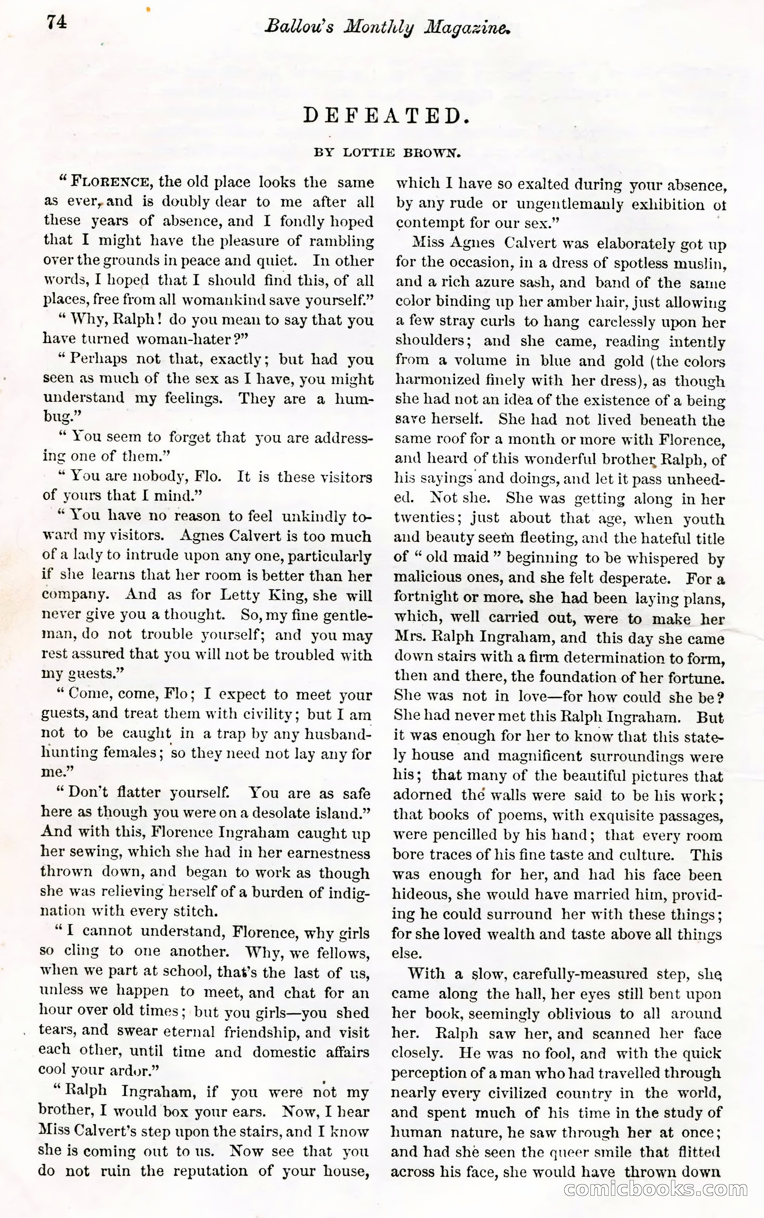 Ballou's Monthly Magazine, Vol. XXVII, No. 1 — page 70 of 97