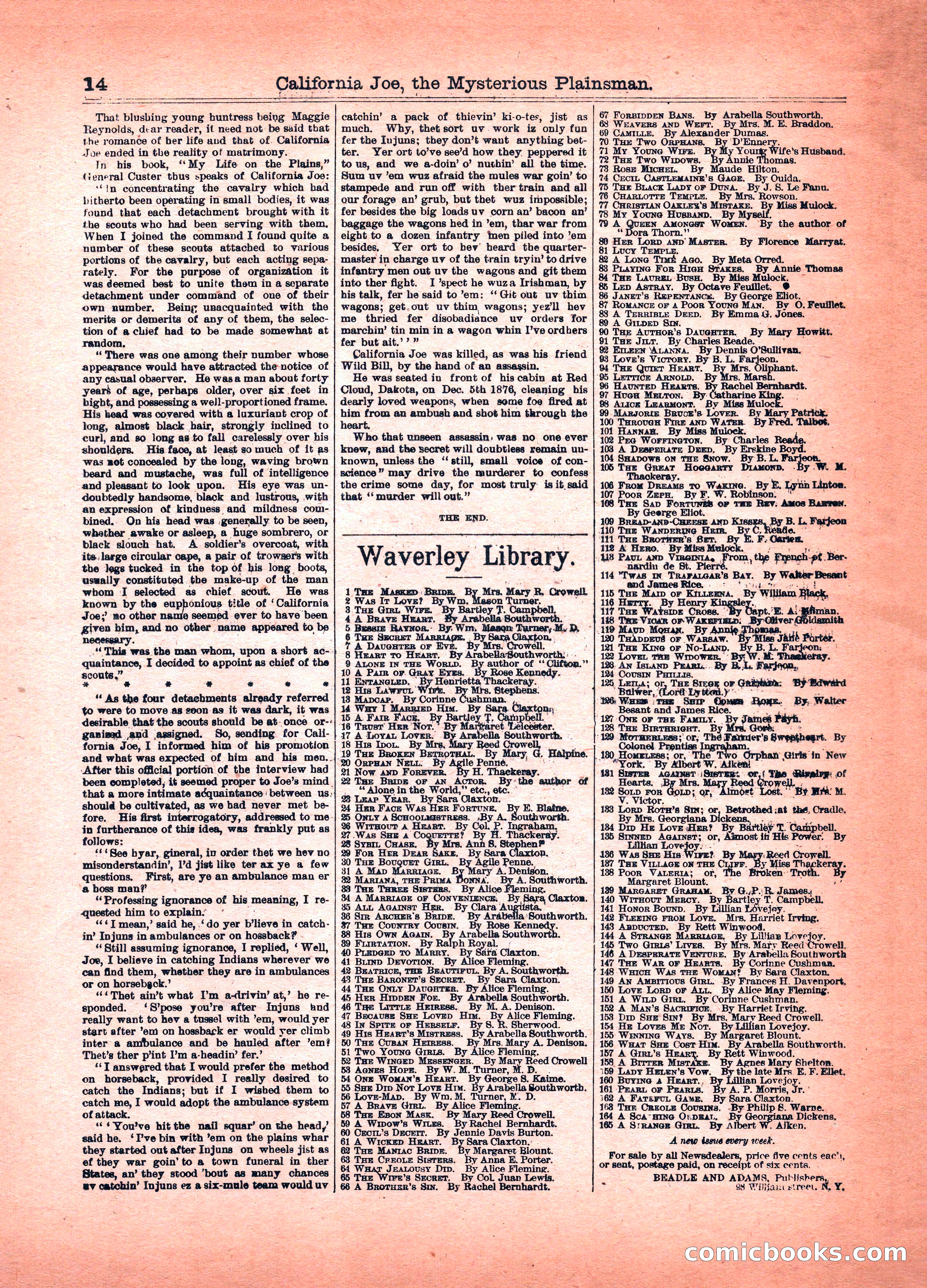 Beadle's Boys Library No. 54 — page 14 of 16