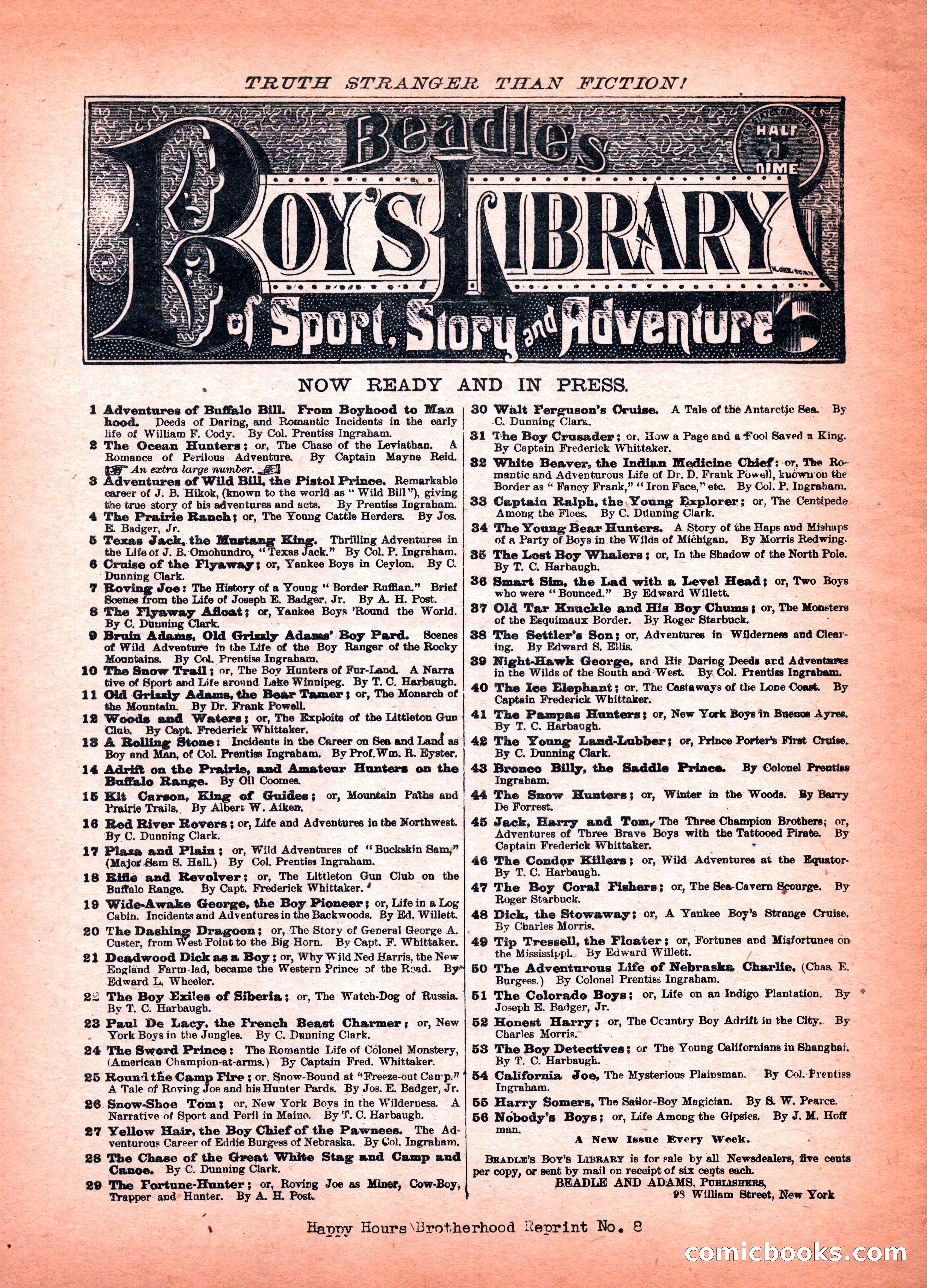 Beadle's Boys Library No. 54 — page 16 of 16