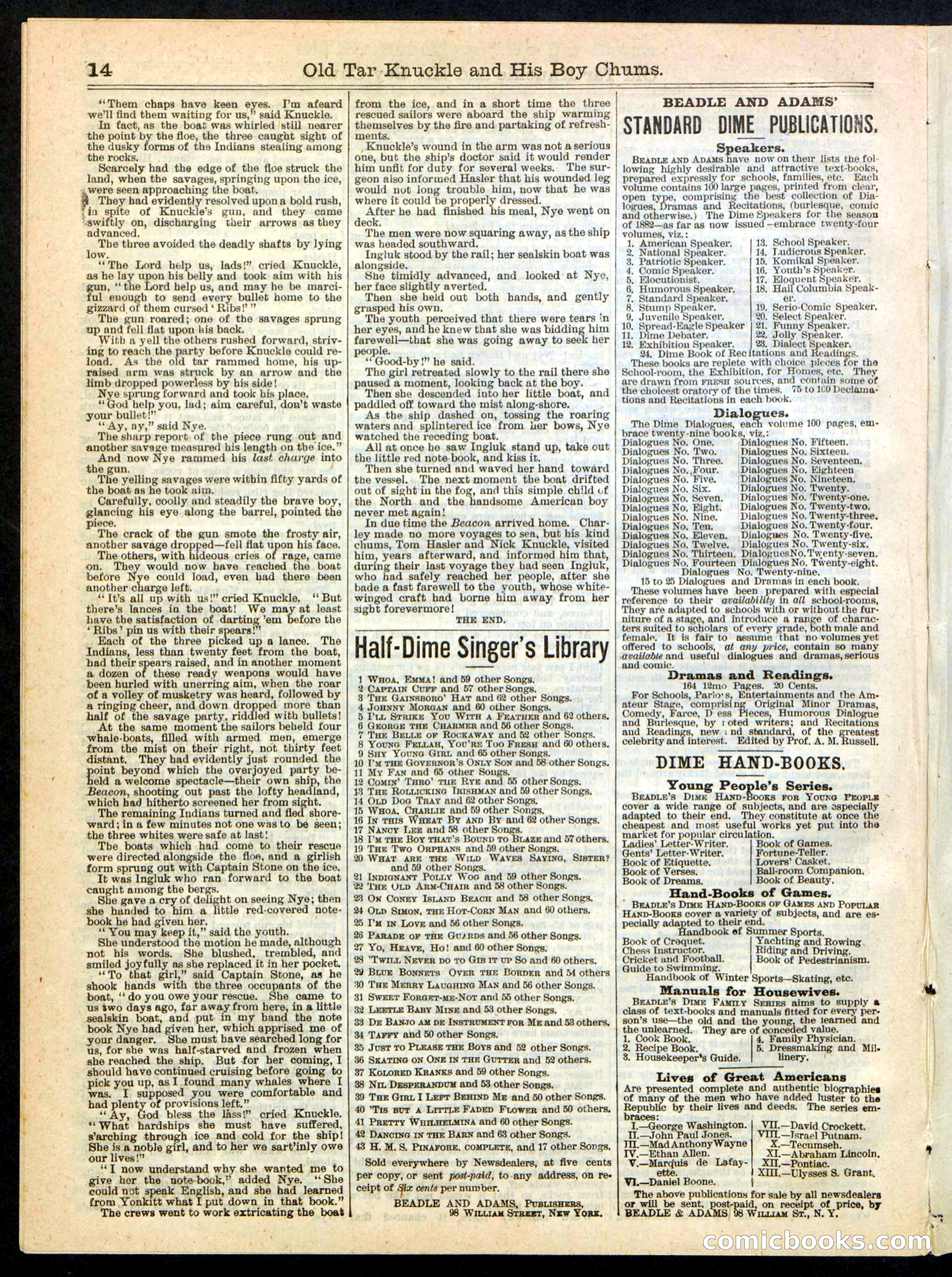 Beadle's Boy's Library of Sport, Story, and Adventure, No. 37 — page 14 of 16