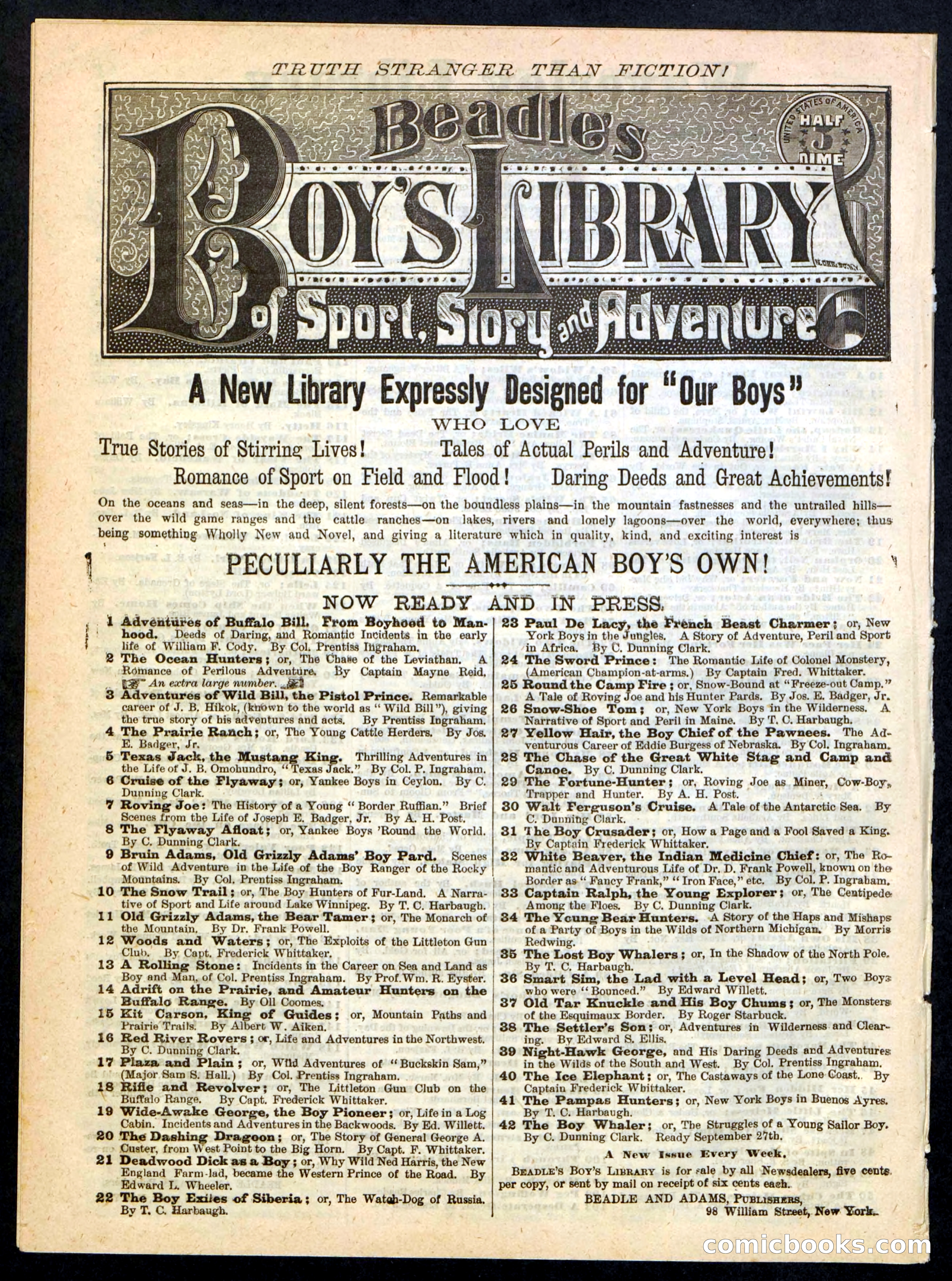 Beadle's Boy's Library of Sport, Story, and Adventure, No. 37 — page 16 of 16
