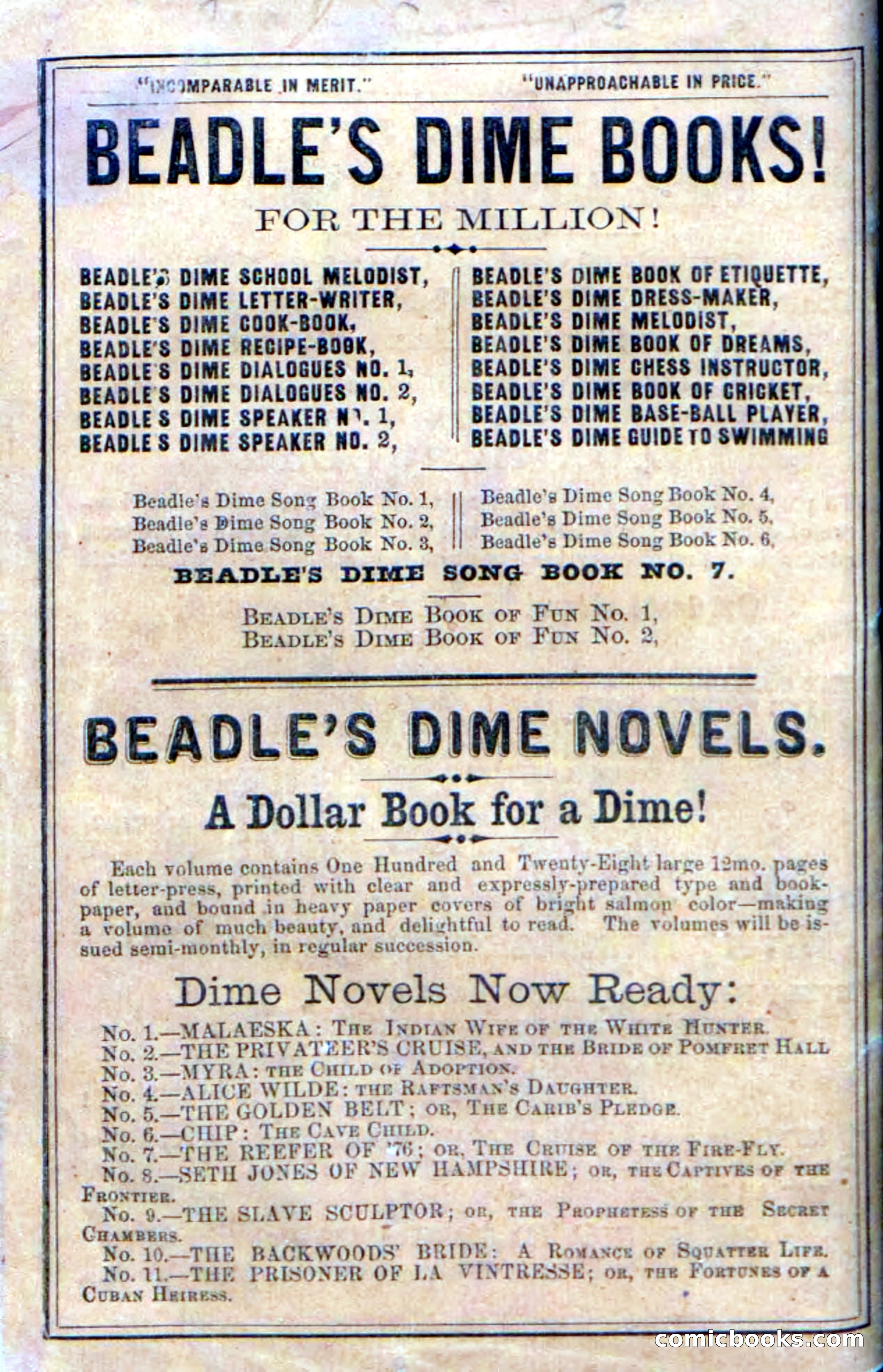 Beadle's Dime Novels, No. 11 — page 132 of 134