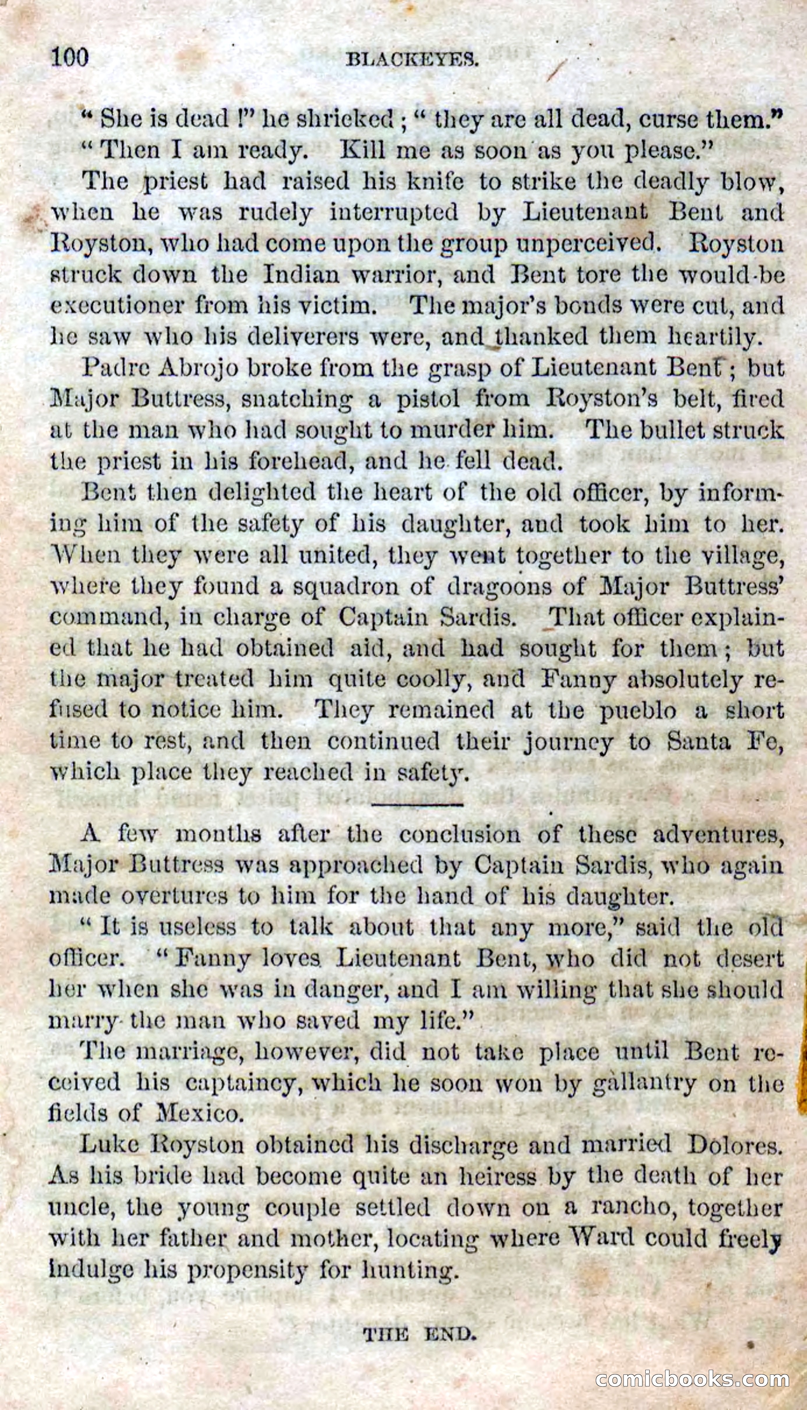 Beadle's Dime Novels No. 119: Blackeyes — page 98 of 100