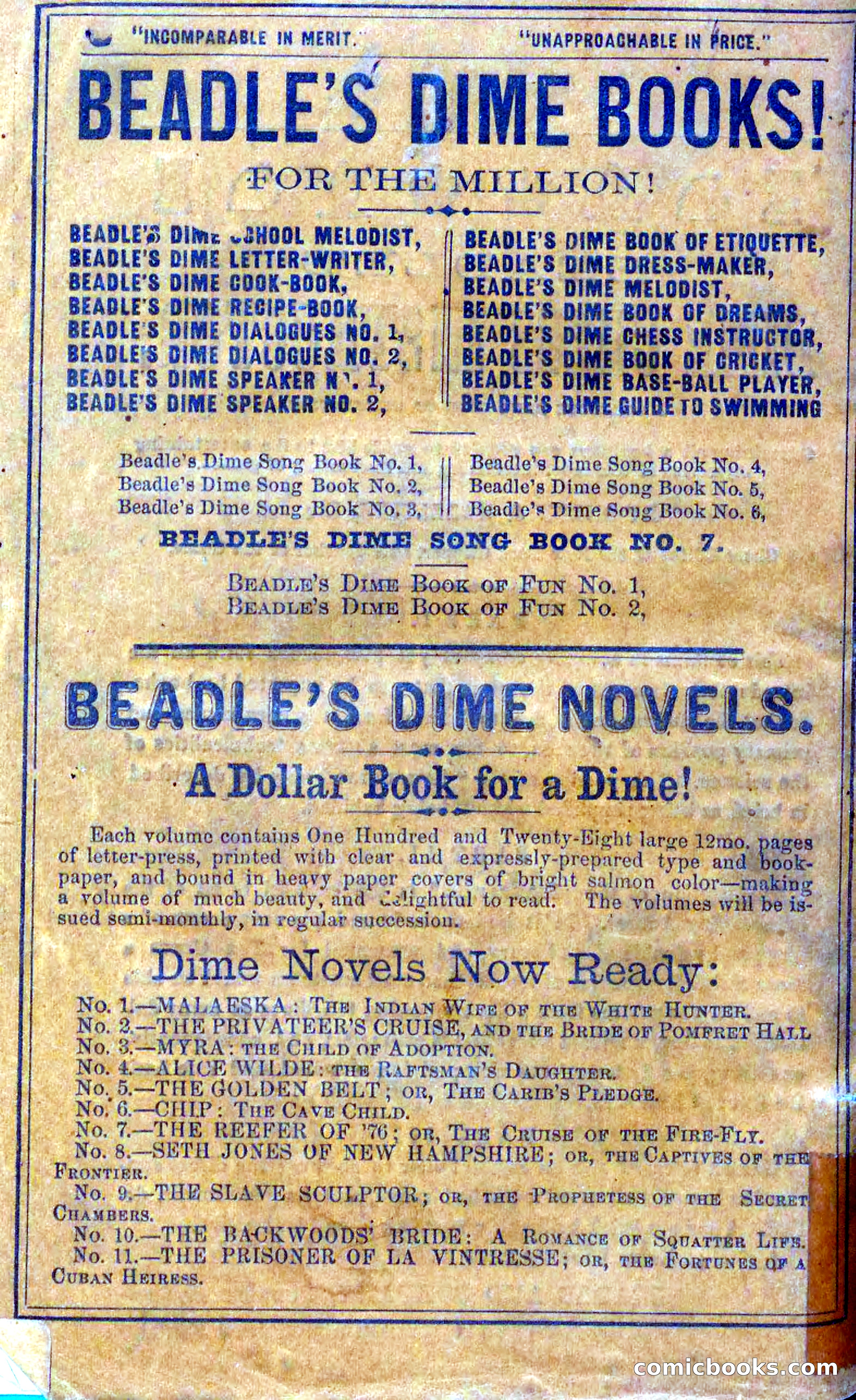 Beadle's Dime Novels No. 13 — page 108 of 108