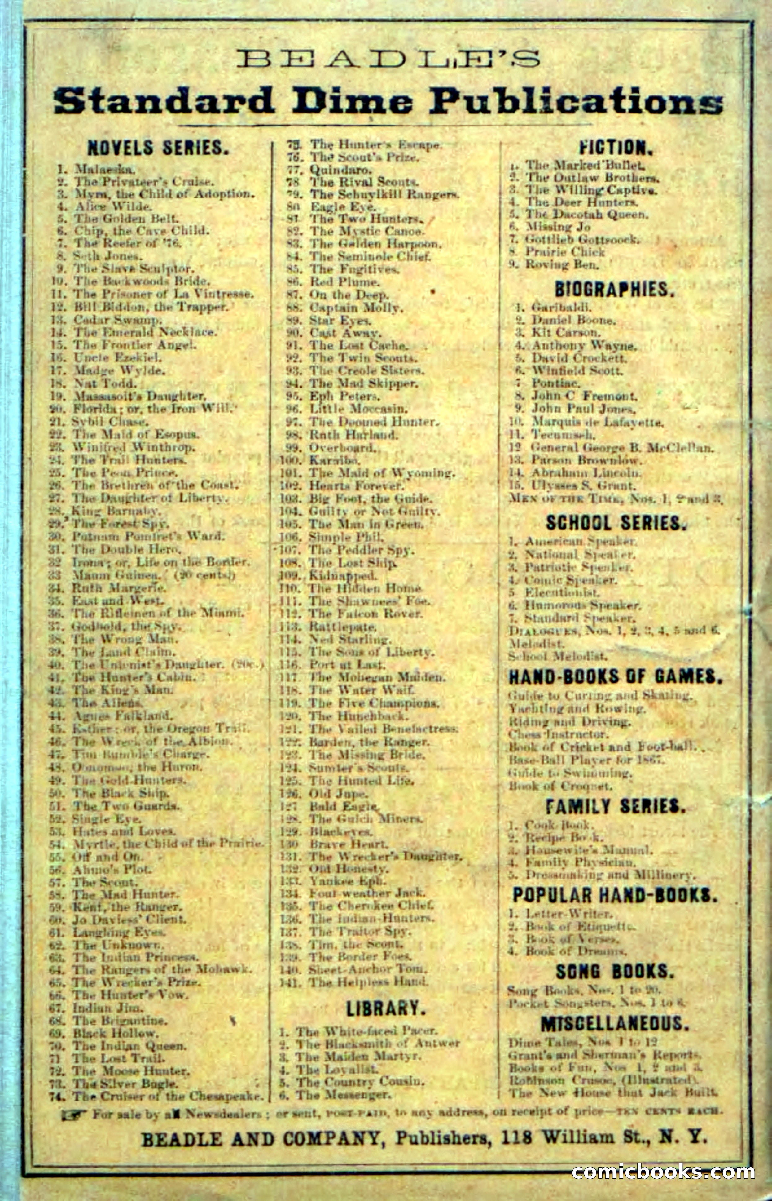 Beadle's Dime Novels No. 139: The Border Foes — page 100 of 100