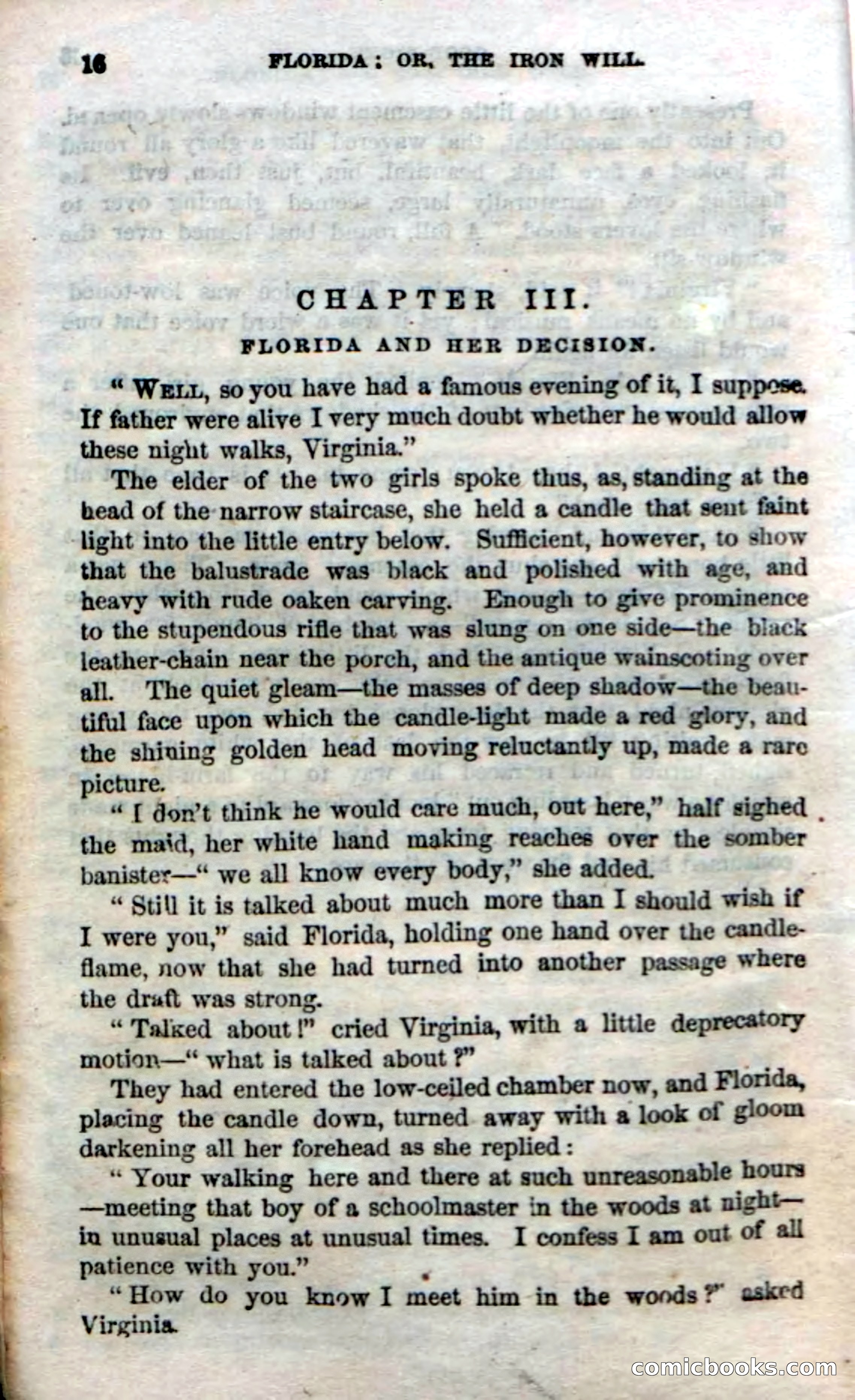 Beadle's Dime Novels No. 20: Florida; or, The Iron Will — page 18 of 130