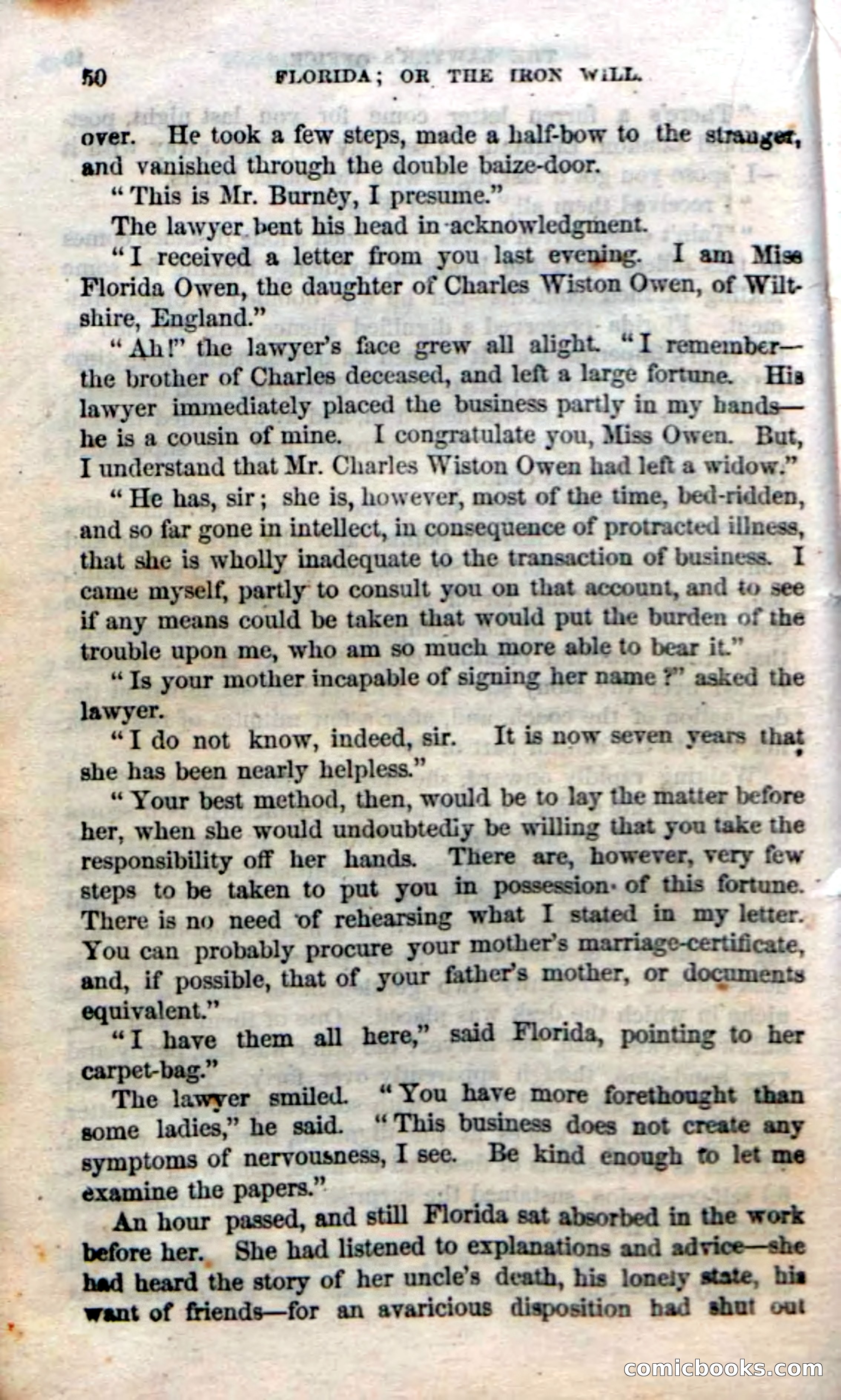 Beadle's Dime Novels No. 20: Florida; or, The Iron Will — page 52 of 130